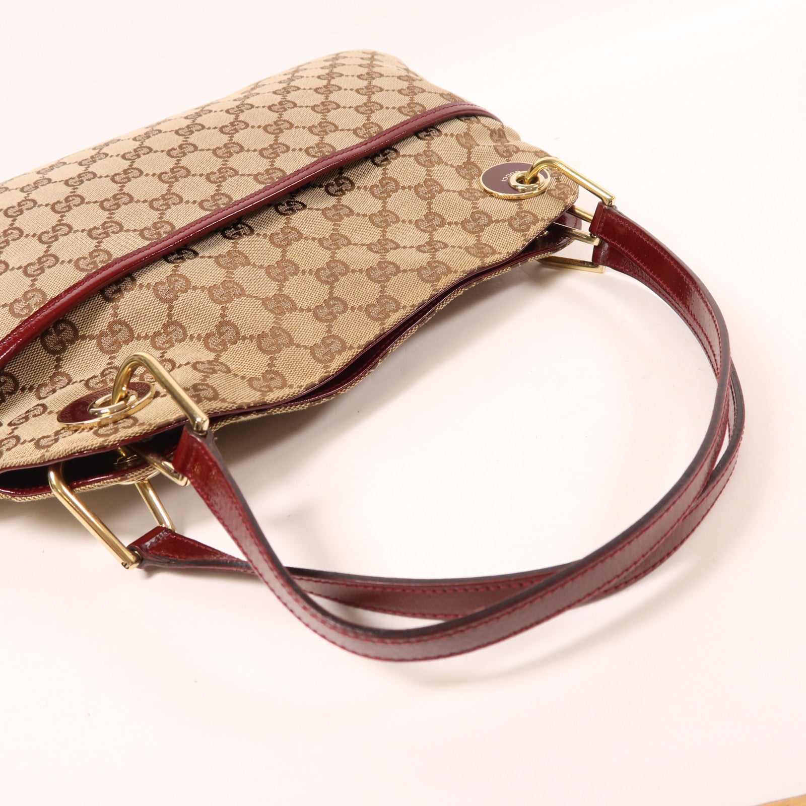 GUCCI 帆布Shoulder Bag金扣手挽袋/肩背袋