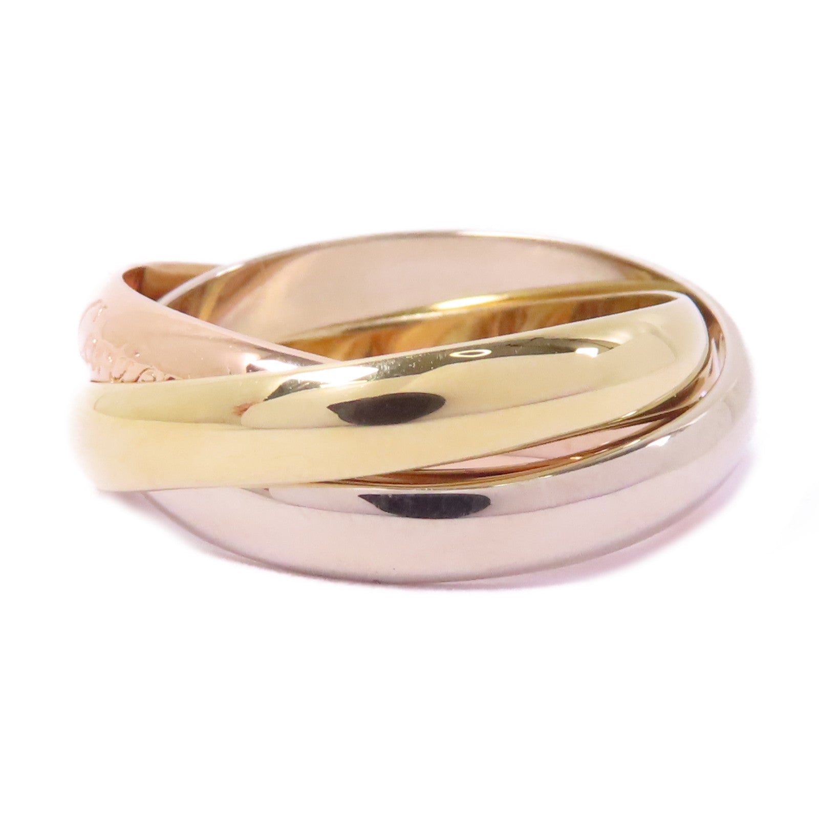 CARTIER 18K黃金/白金/玫瑰金Trinity Ring戒指Cartier#54/US#6.75