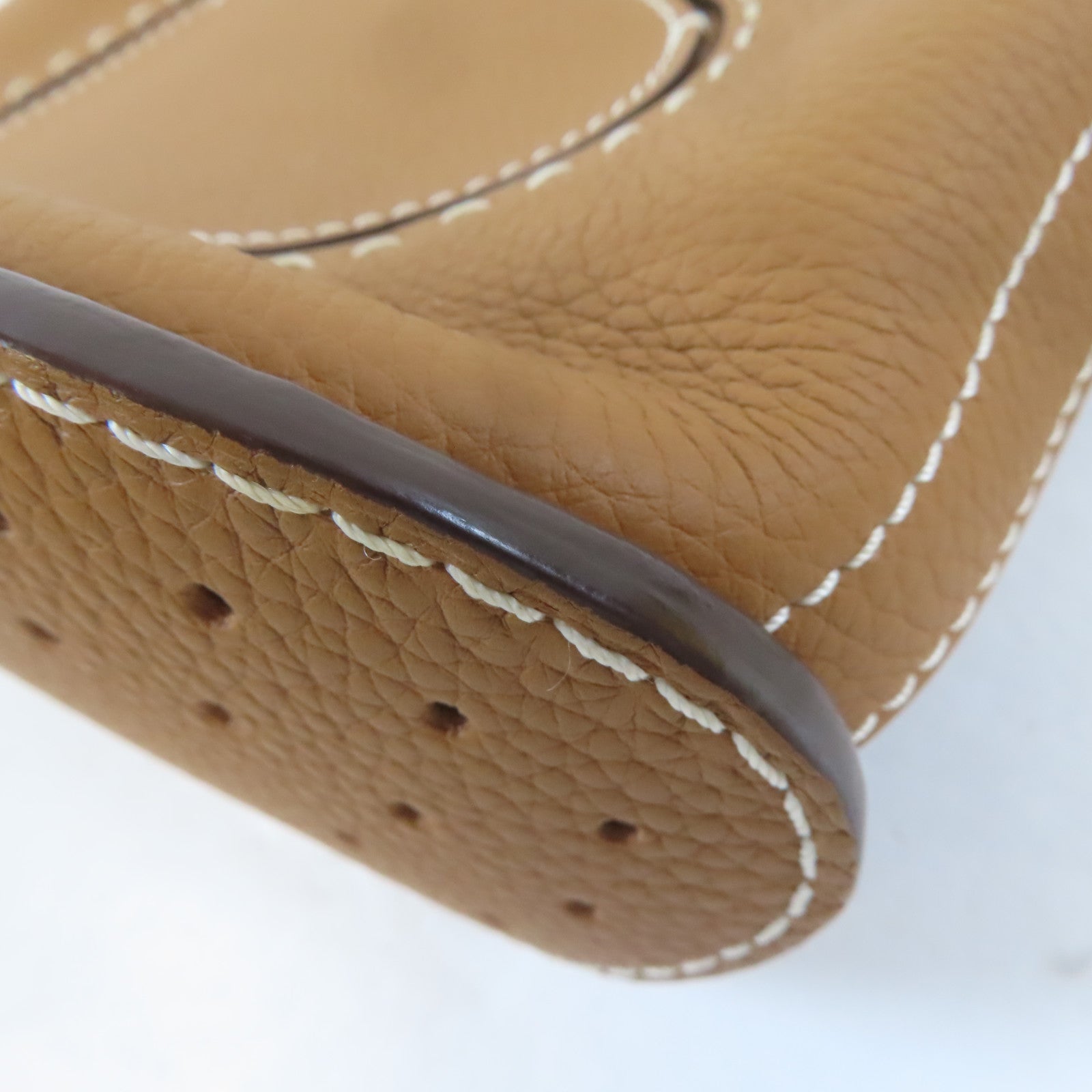 Delvaux 牛皮皮革Delvaux Pin Mini金扣手挽肩背兩用袋啡色