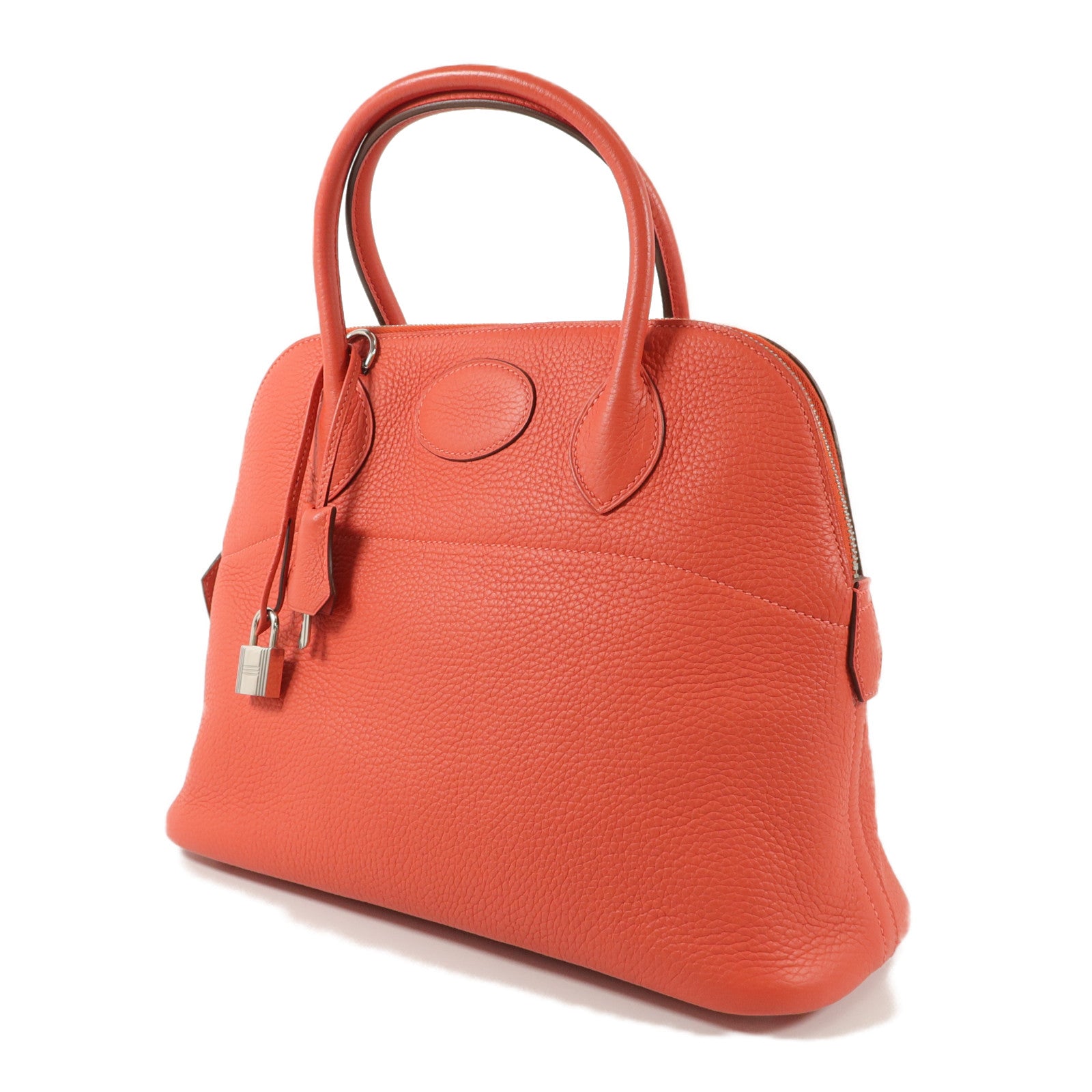 HERMES Togo皮革Bolide 31手挽袋Rouge Pivoine