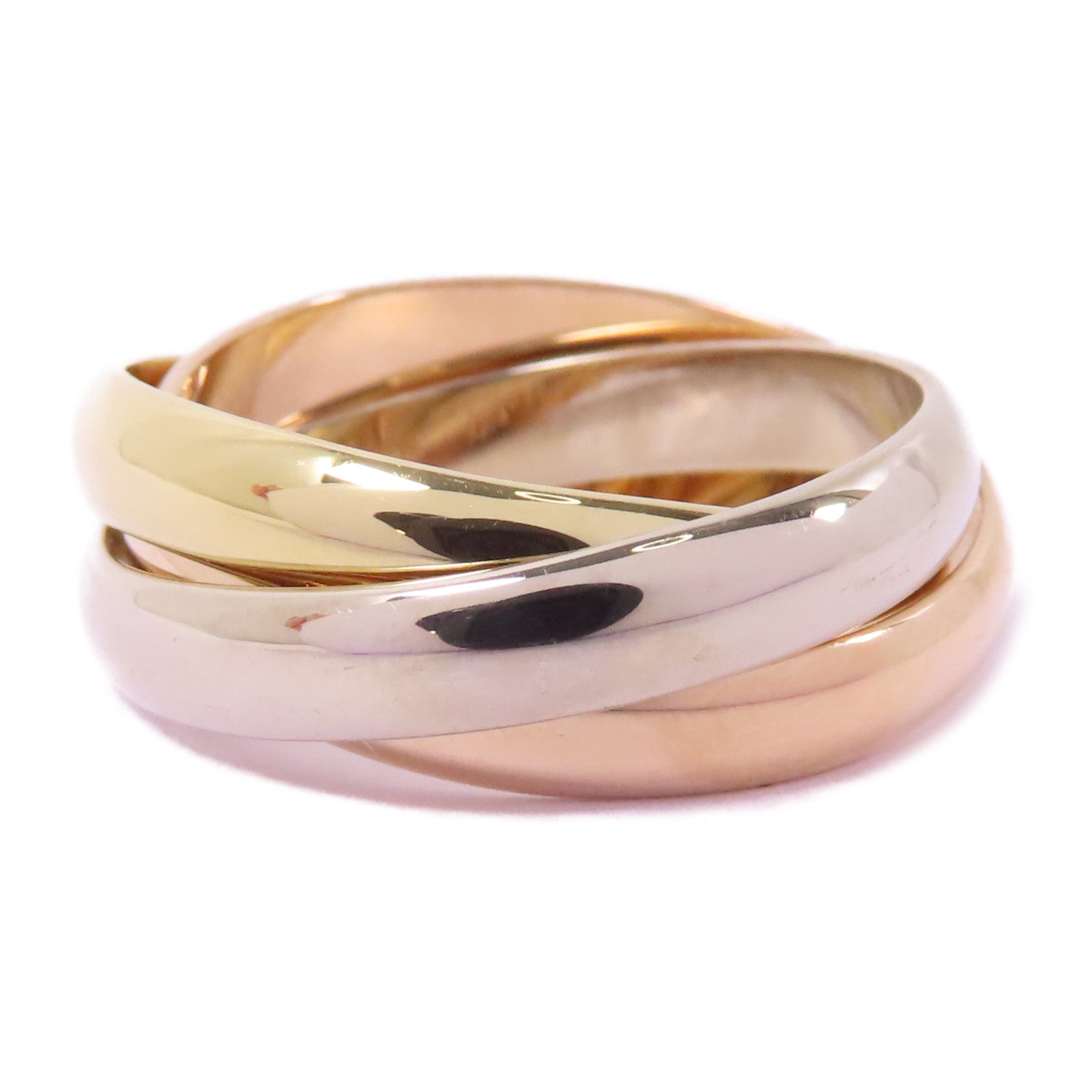 CARTIER 18K黃金/白金/玫瑰金Trinity Ring戒指Cartier#54/US#6.75
