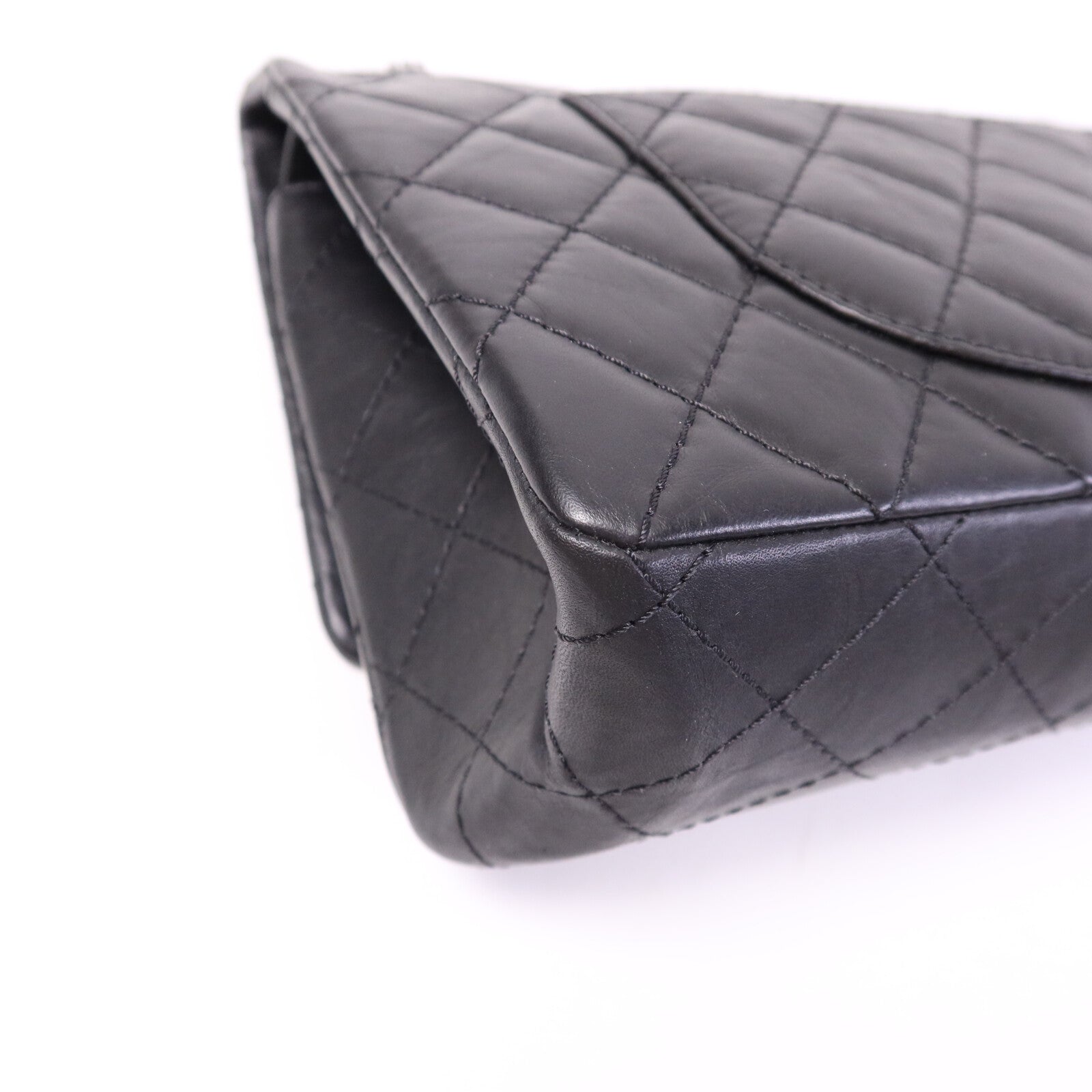 CHANEL 牛皮皮革2.55 Medium銀扣鏈帶肩背袋