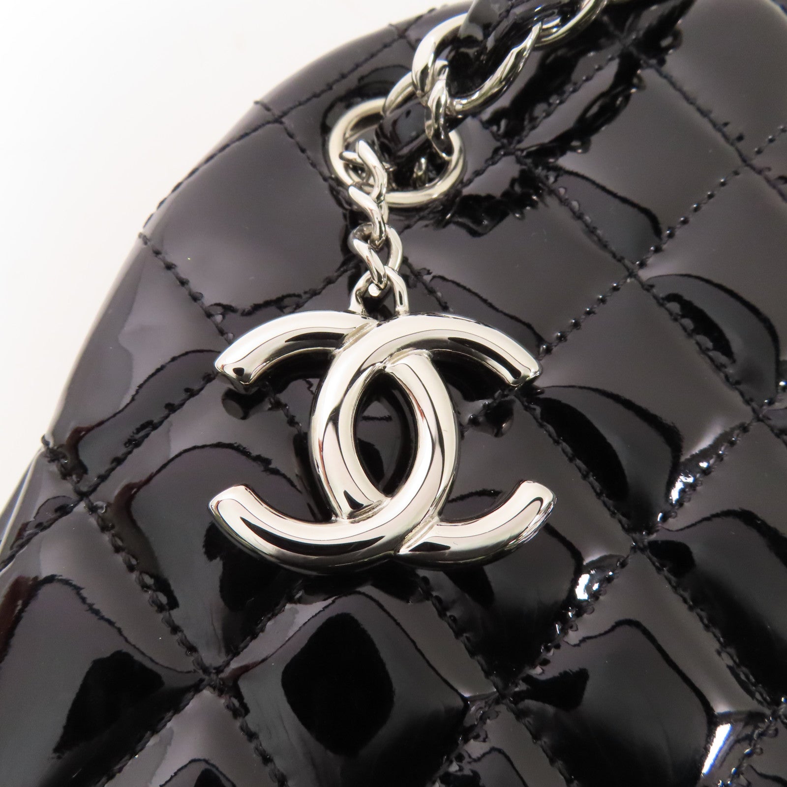 CHANEL 【激減優惠】漆皮皮革Tote Bag銀扣手挽袋