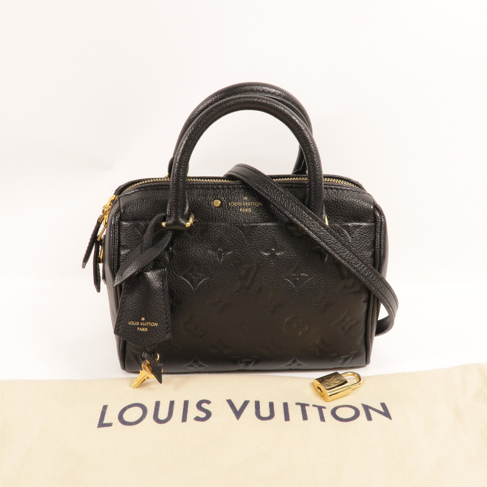LOUIS VUITTON Monogram Empreinte Speedy Bandouliere 20手挽肩背兩用袋