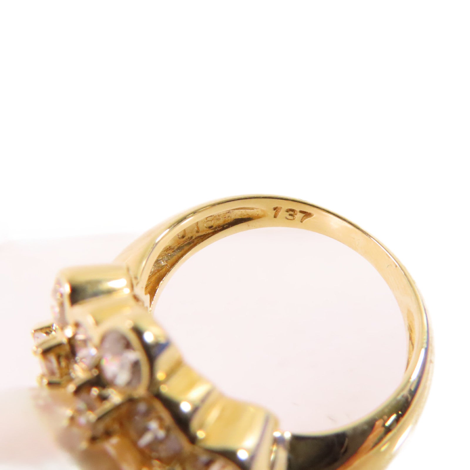 JEWELRY 18K黃金/14.5ct珍珠/1.76ct鑽石Pearl/Diamond Ring戒指US#6.25