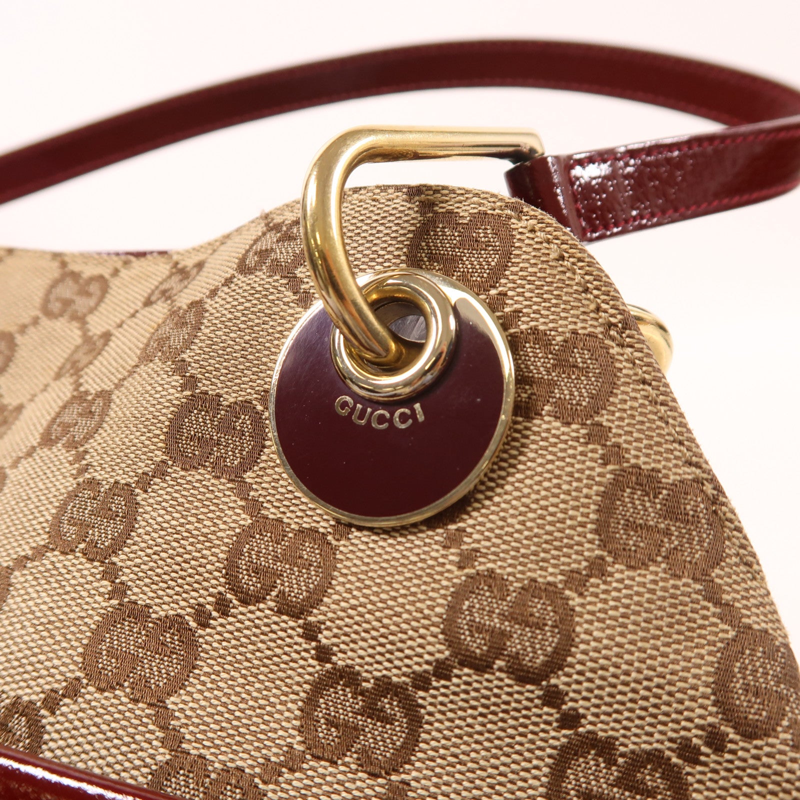 GUCCI 帆布Shoulder Bag金扣手挽袋/肩背袋