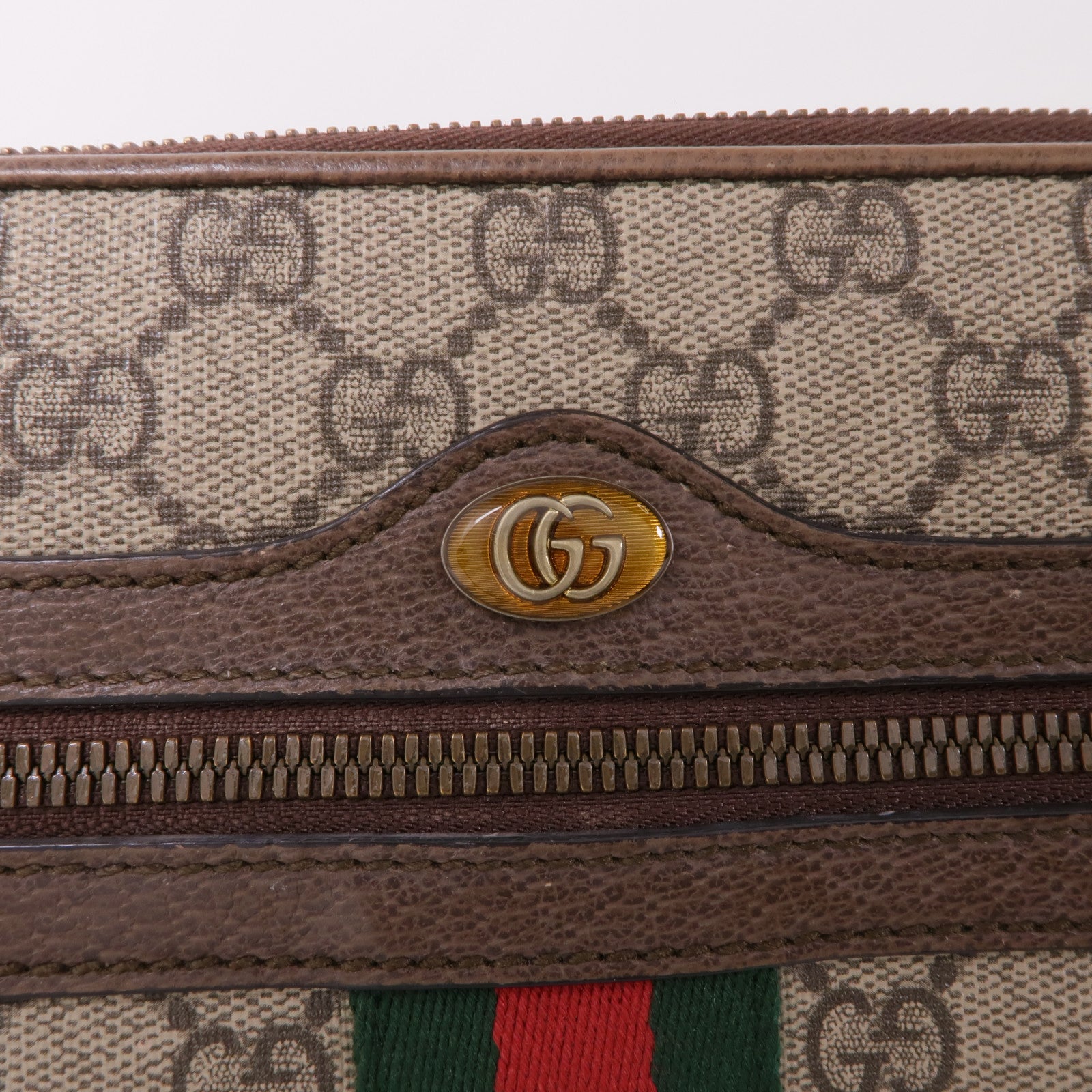 GUCCI 塗層帆布Ophidia Shoulder Bag金扣肩背袋