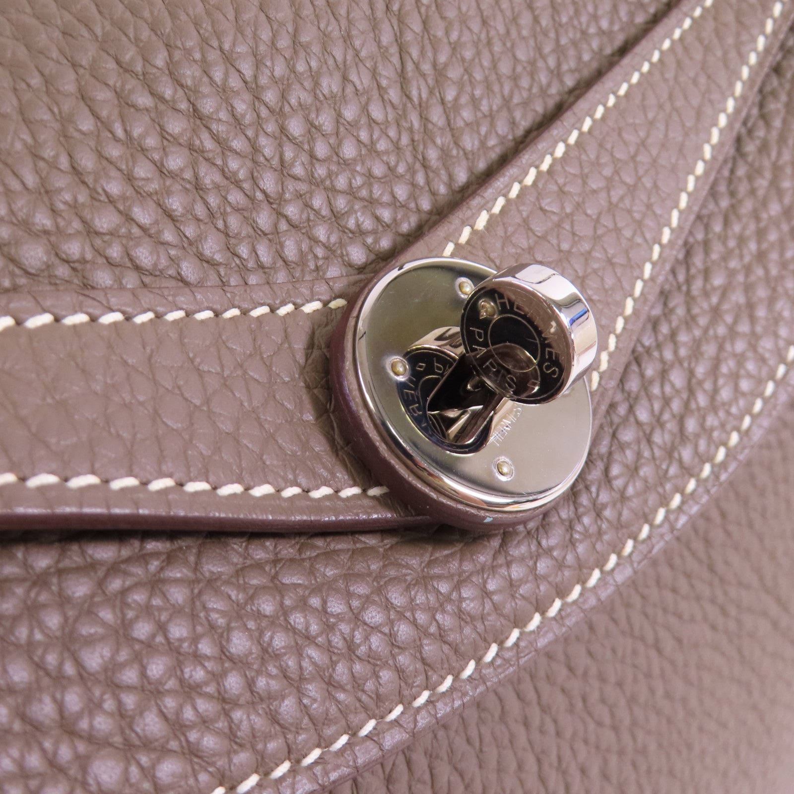 HERMES Clemence皮革Lindy 30 Shoulder Bag銀扣肩背袋