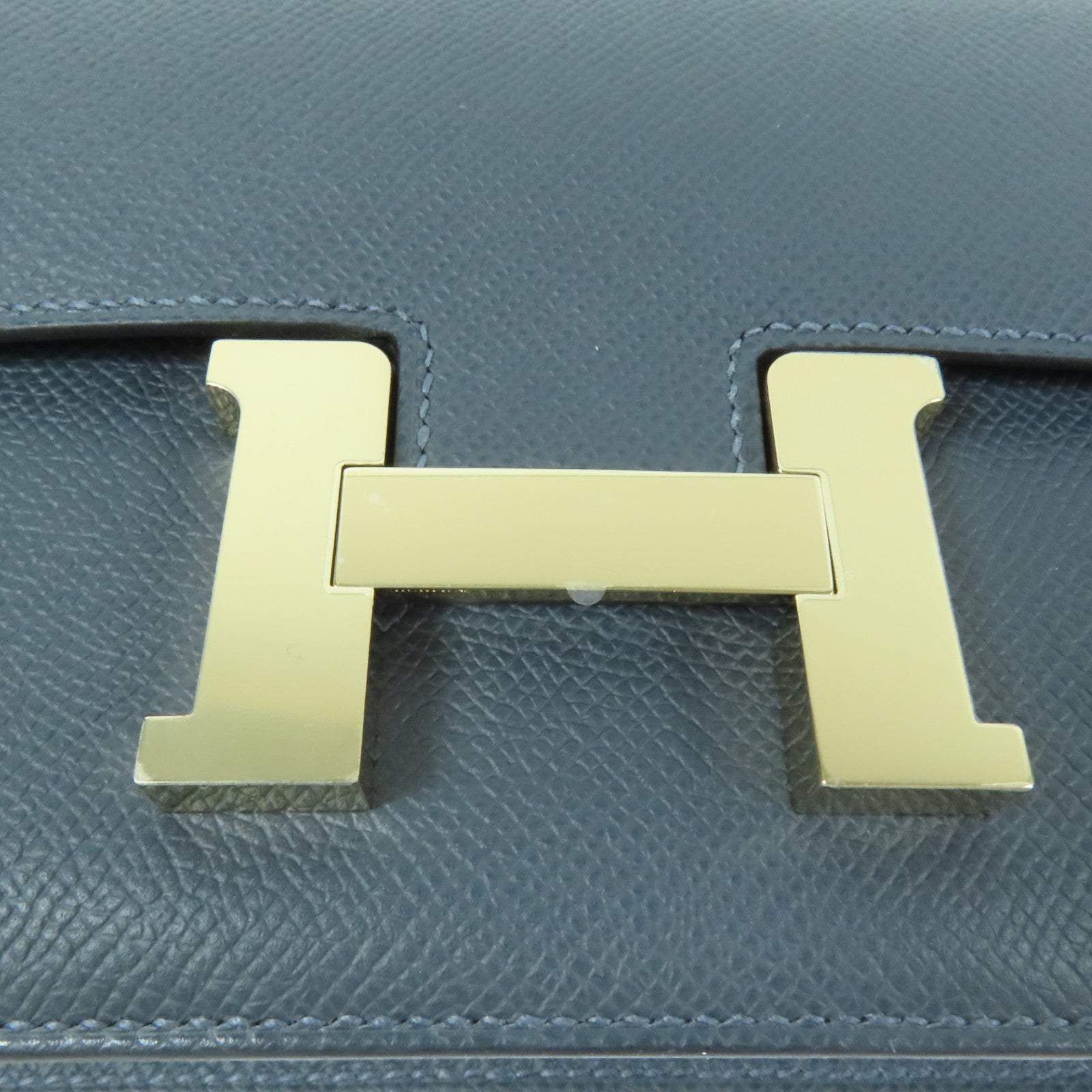 HERMES 【激減優惠】Epsom皮革Constance Elan金扣肩背袋Gris Misty
