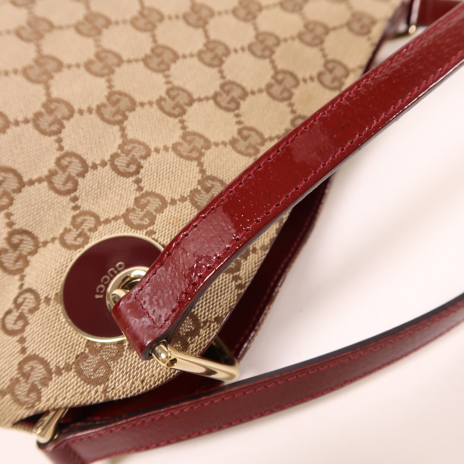 GUCCI 帆布Shoulder Bag金扣手挽袋/肩背袋