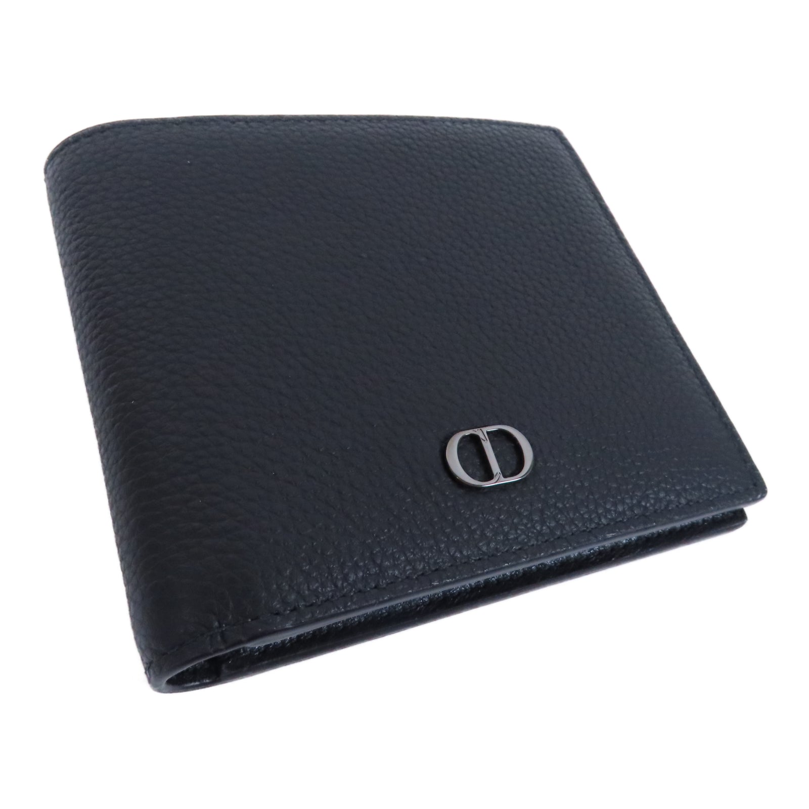 Dior 牛皮皮革CD Icon Bifold Wallet銀扣錢包黑色