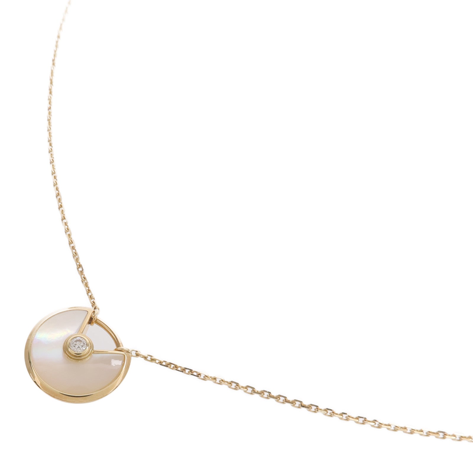 CARTIER 18K黃金Amulette de Cartier珍珠母貝/鑽石項鍊