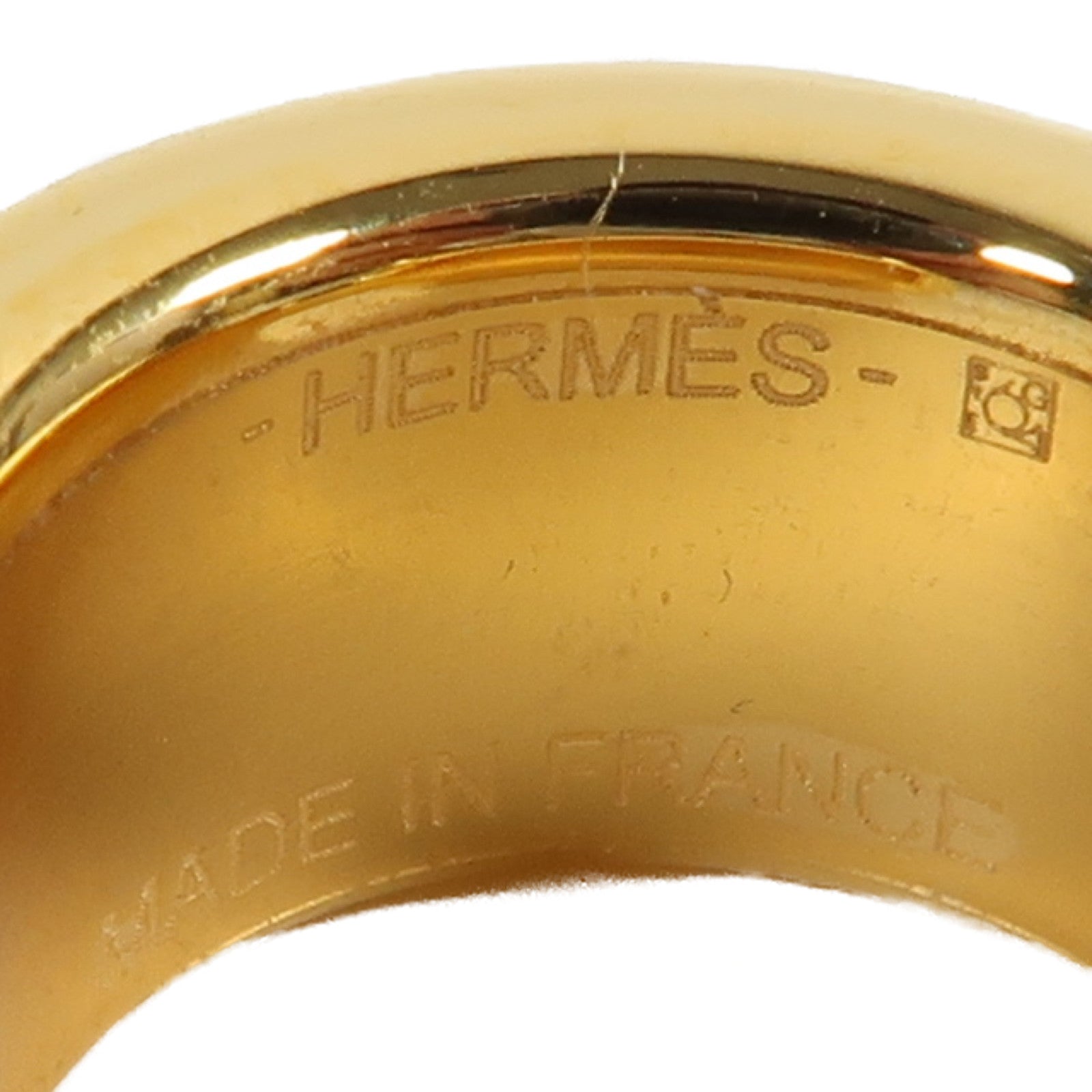HERMES 金屬Olympe耳夾大象灰色/金色