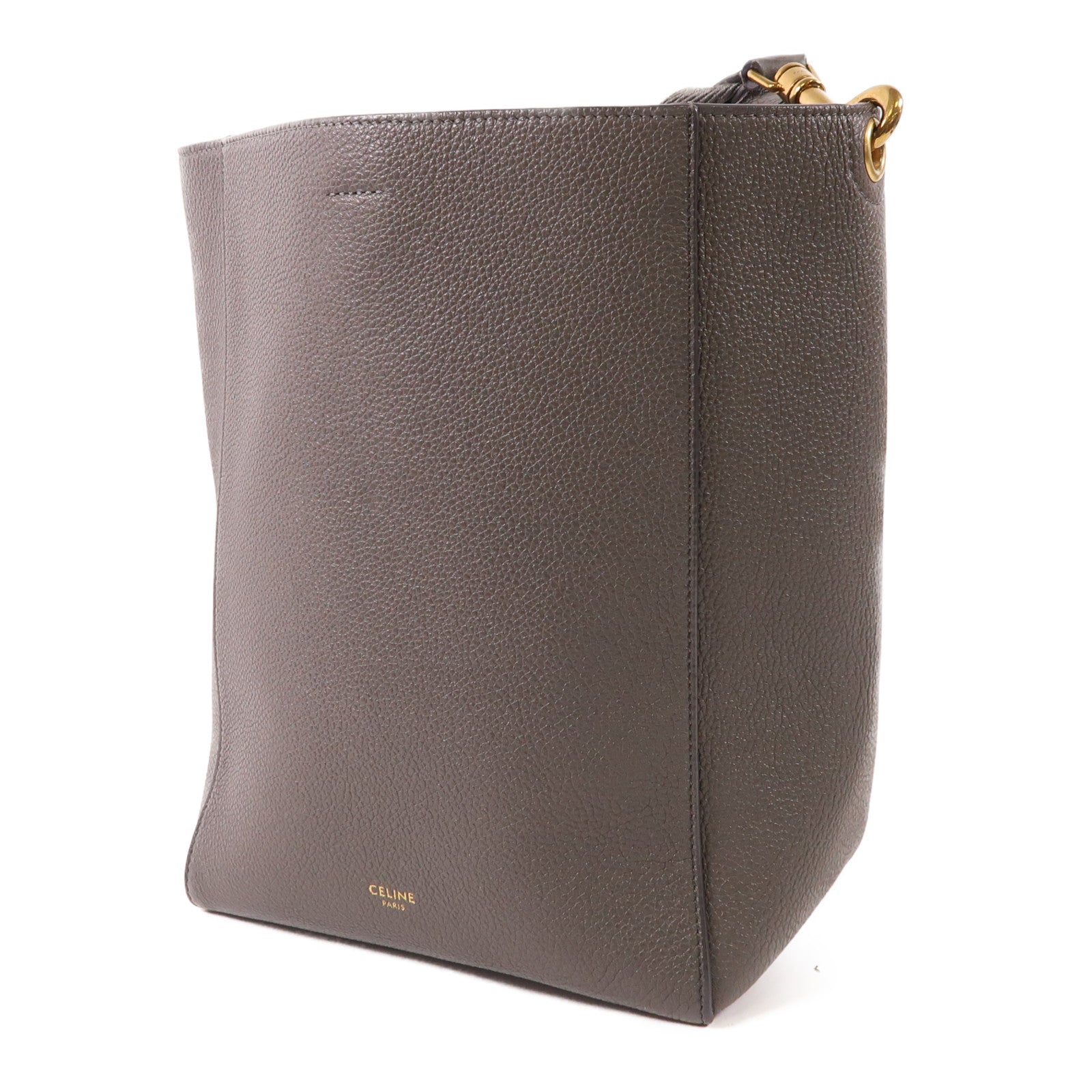 CELINE 牛皮皮革Sangle Bucket Bag金扣肩背袋