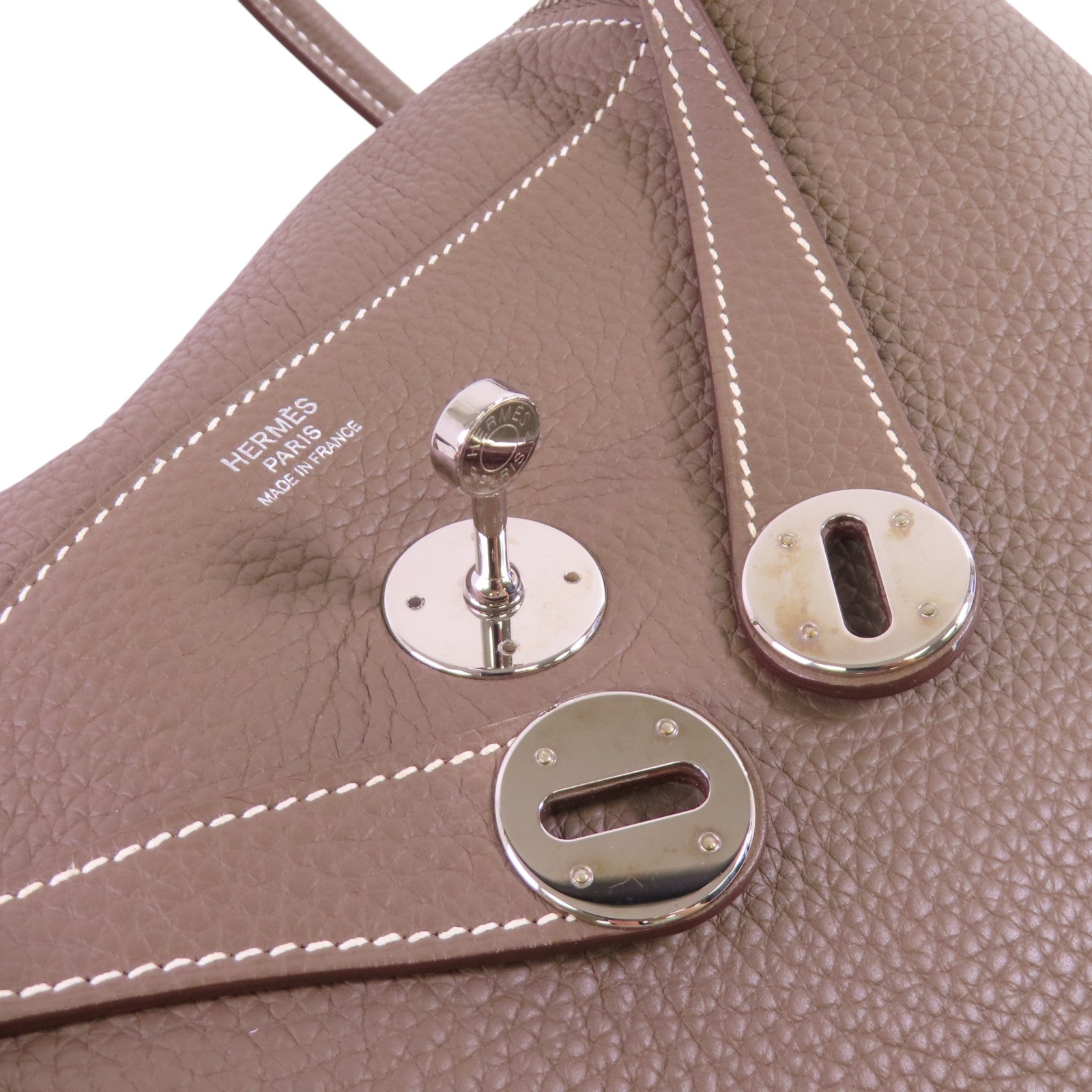 HERMES Clemence皮革Lindy 30 Shoulder Bag銀扣肩背袋