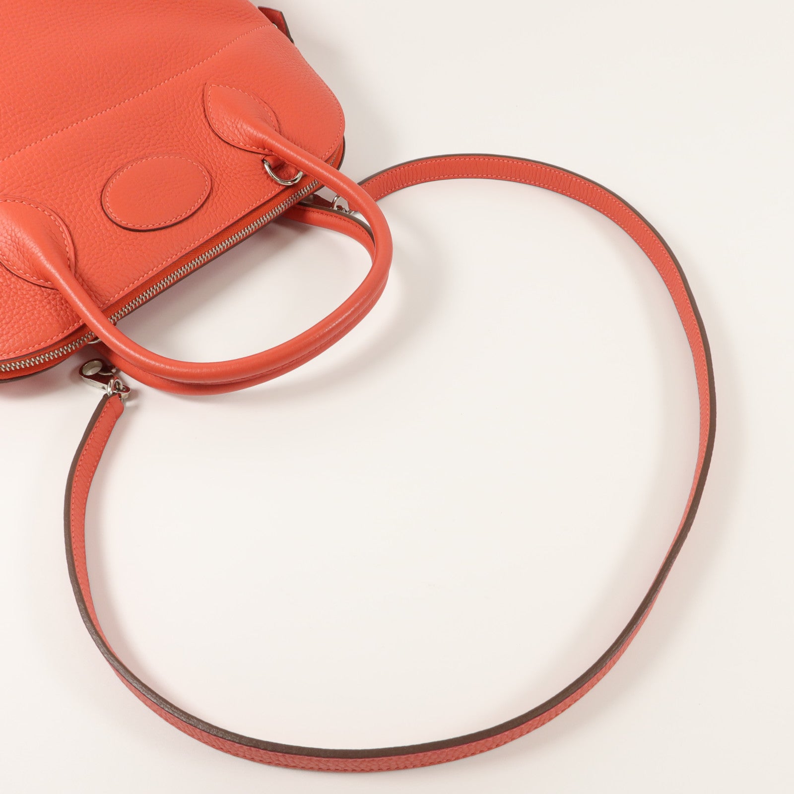 HERMES Togo皮革Bolide 31手挽袋Rouge Pivoine