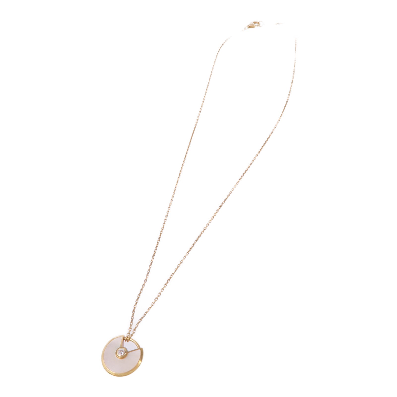 CARTIER 18K黃金Amulette Necklace鑽石/珍珠母貝項鍊
