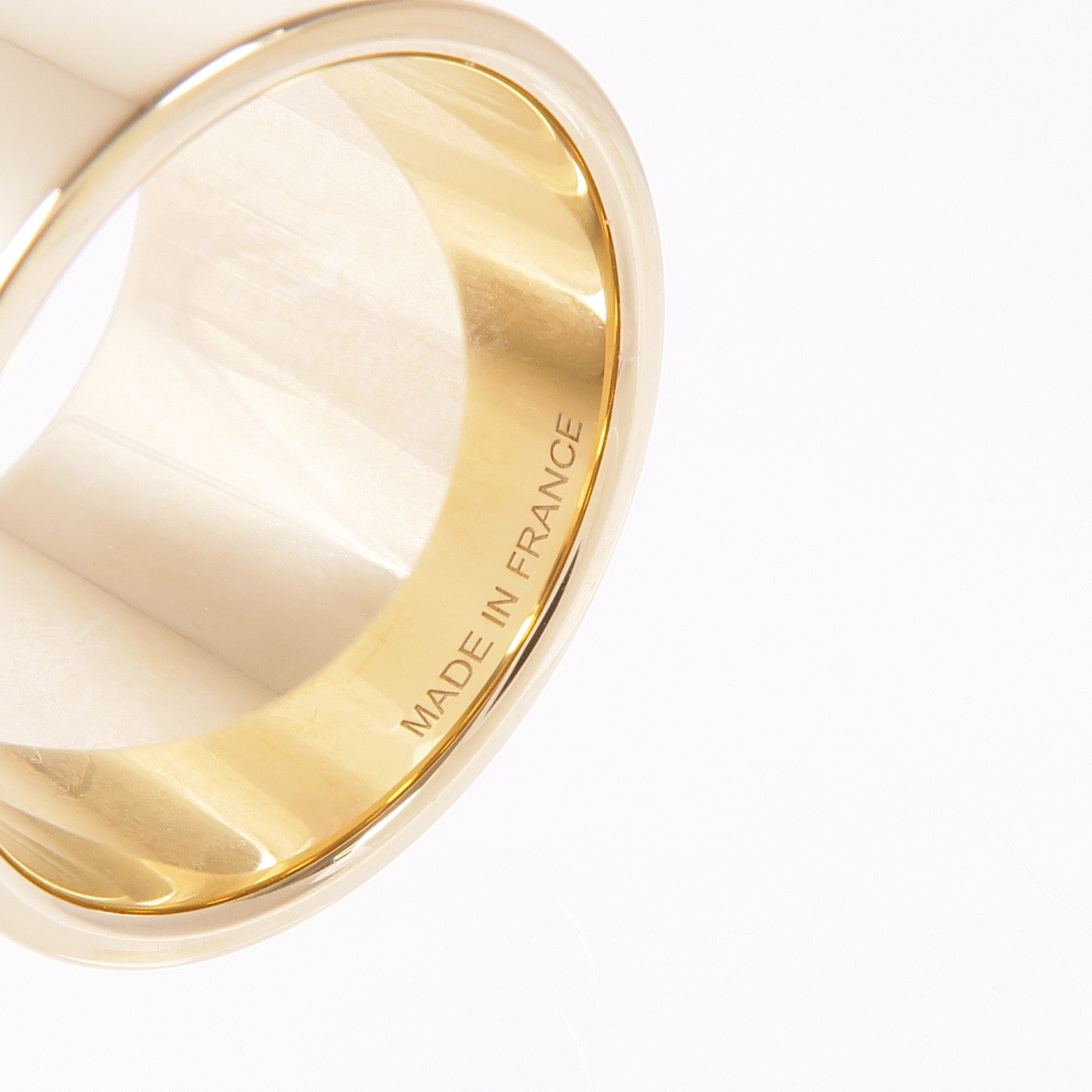 HERMES H Diamant Scarf Ring Metal Gold