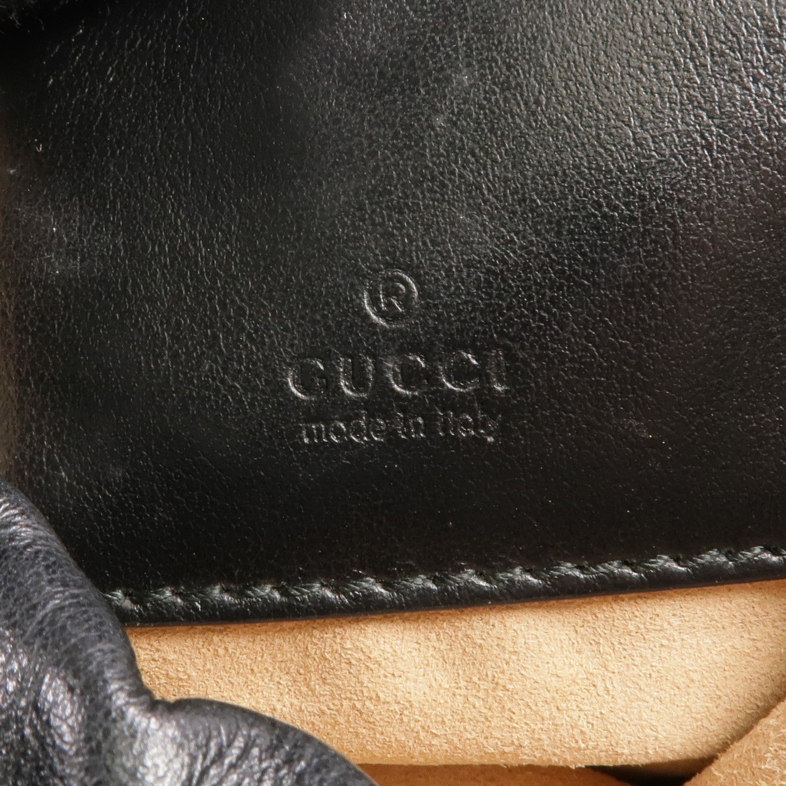 GUCCI 牛皮皮革GG Marmont Mini Bucket金扣鏈帶肩背袋