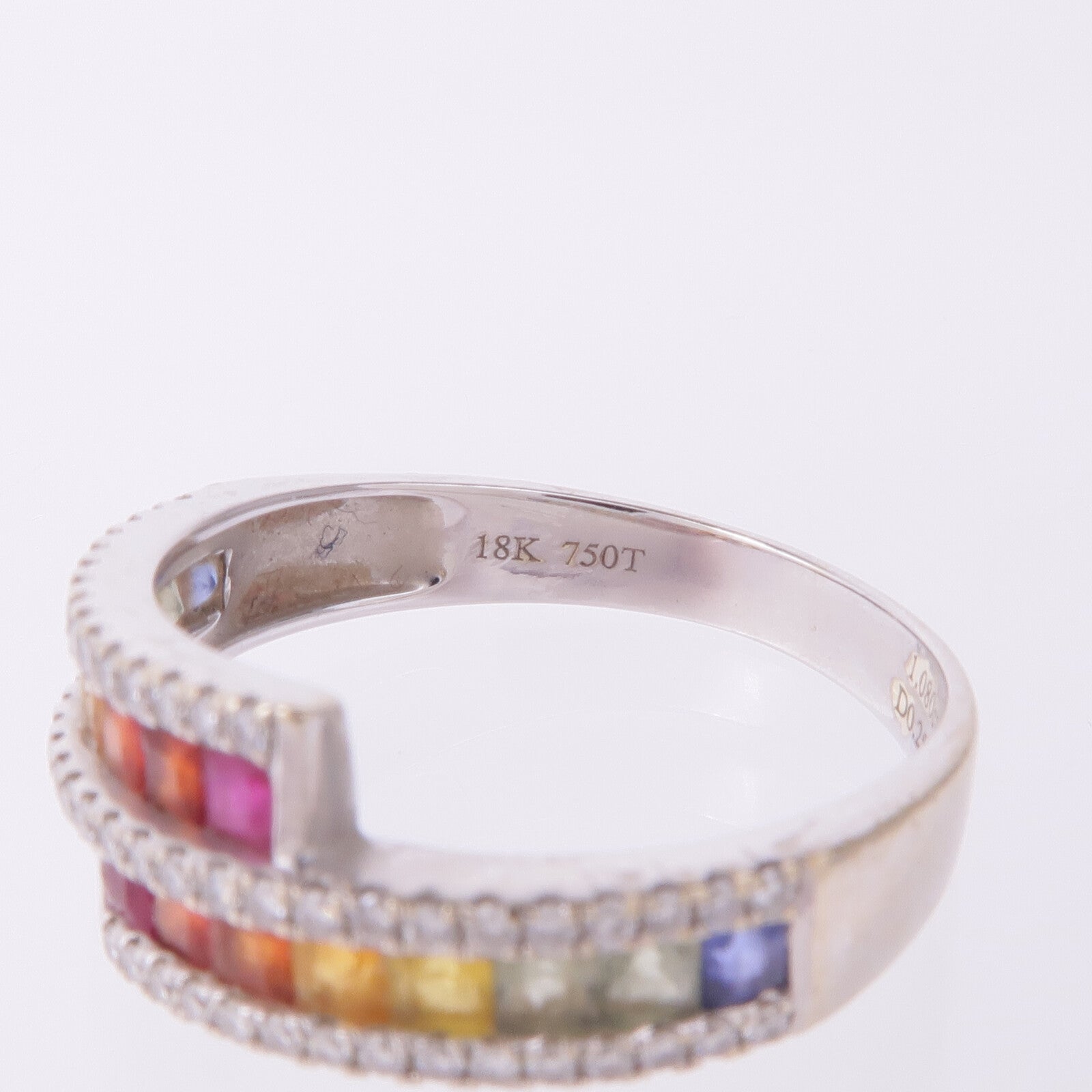 JEWELRY 18K白金Color Stone/Diamond Ring彩色寶石/鑽石戒指US#7.5