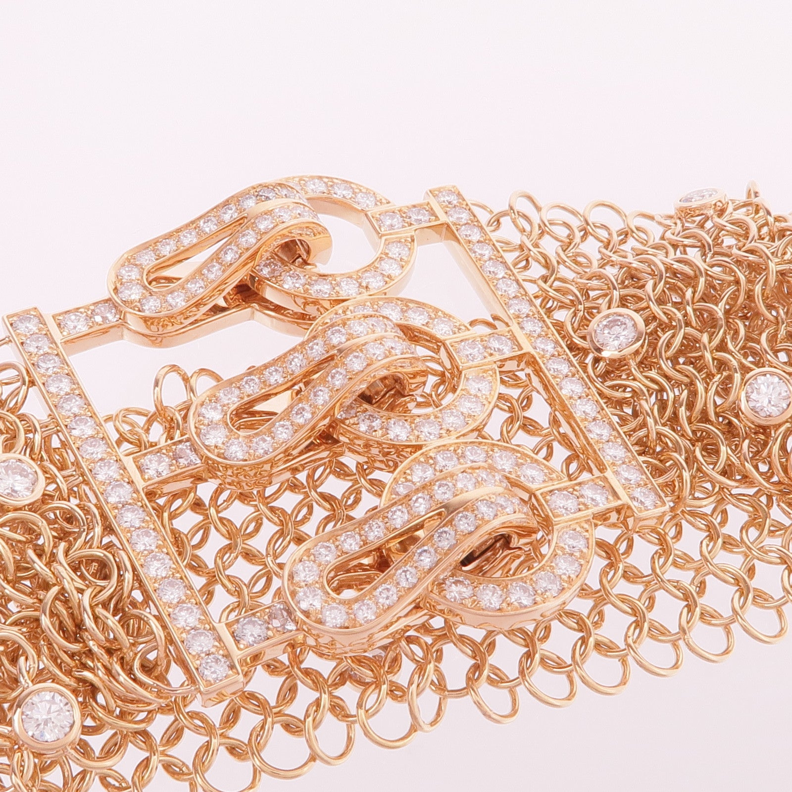 CARTIER 18K玫瑰金Agrafe BraceletDiamond Bracelet鑽石手鏈Cartier#16