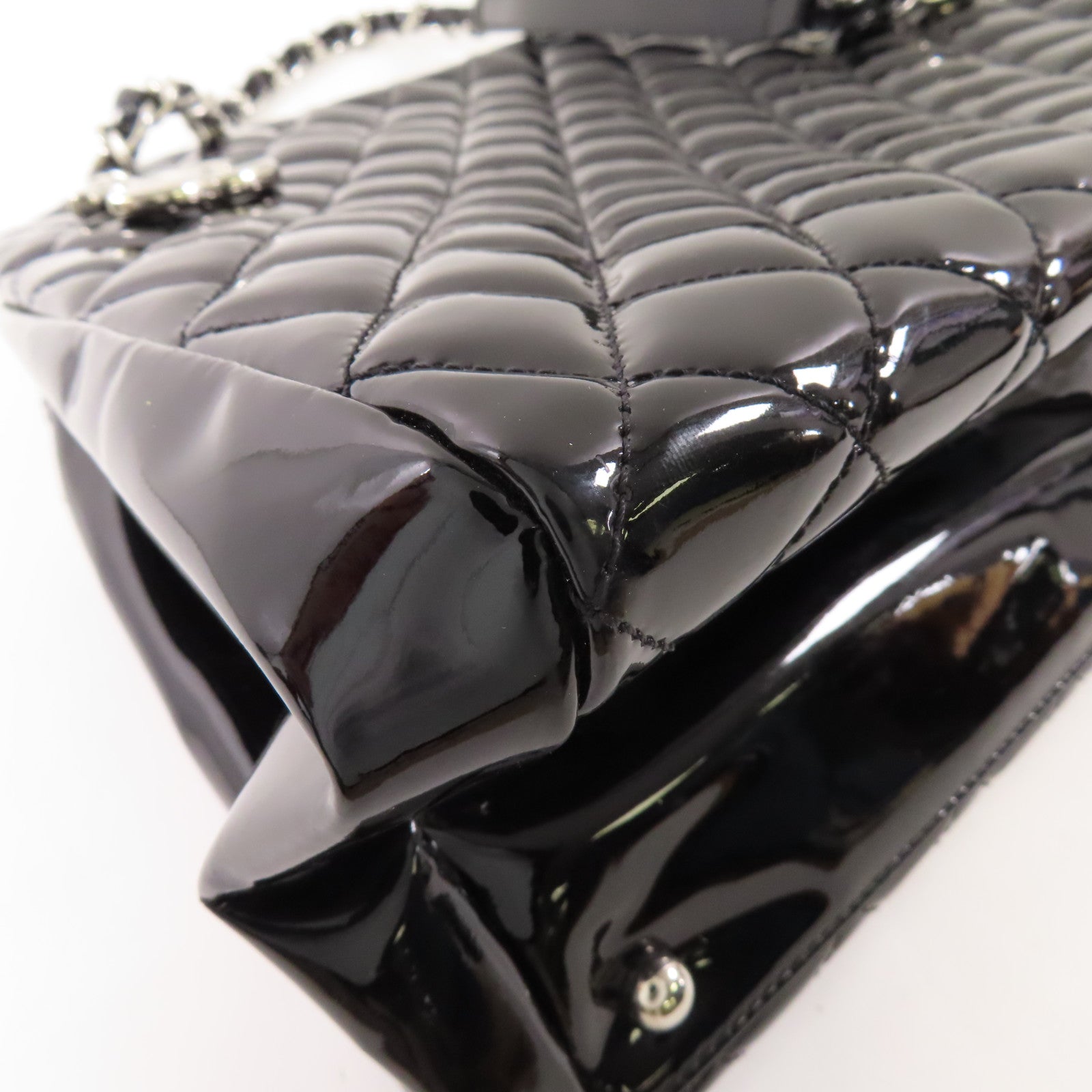 CHANEL 【激減優惠】漆皮皮革Tote Bag銀扣手挽袋