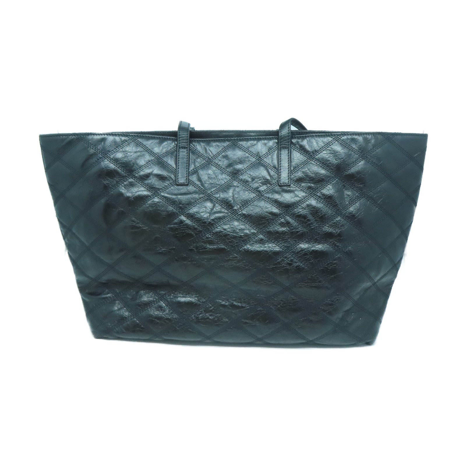 YVES SAINT LAURENT 【激減優惠】菱格牛皮皮革Tote Bag金扣手挽袋黑色