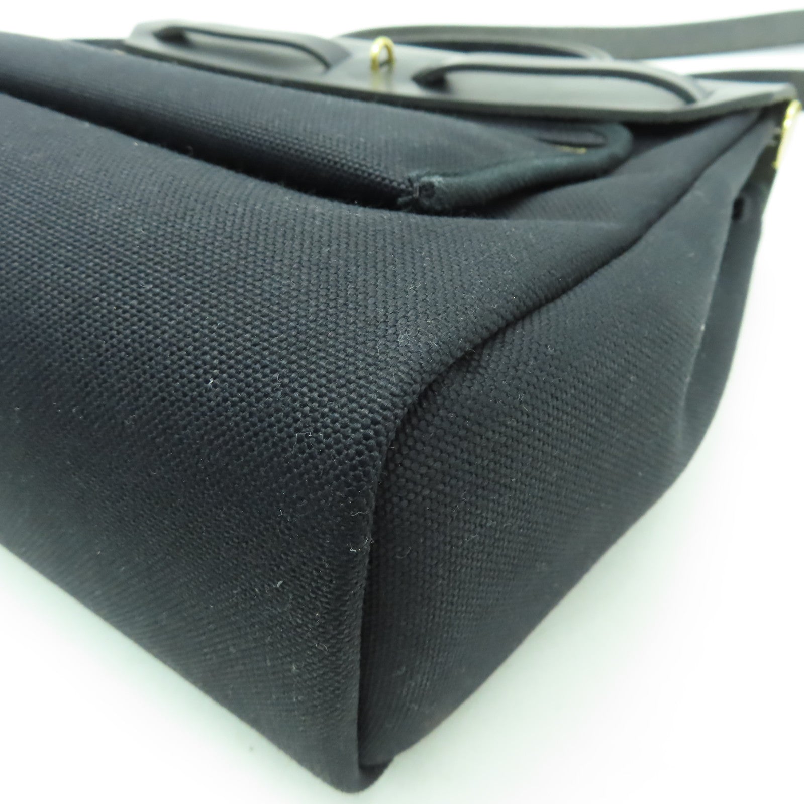 HERMES 【激減優惠】帆布Herbag PM金扣手挽肩背兩用袋黑色
