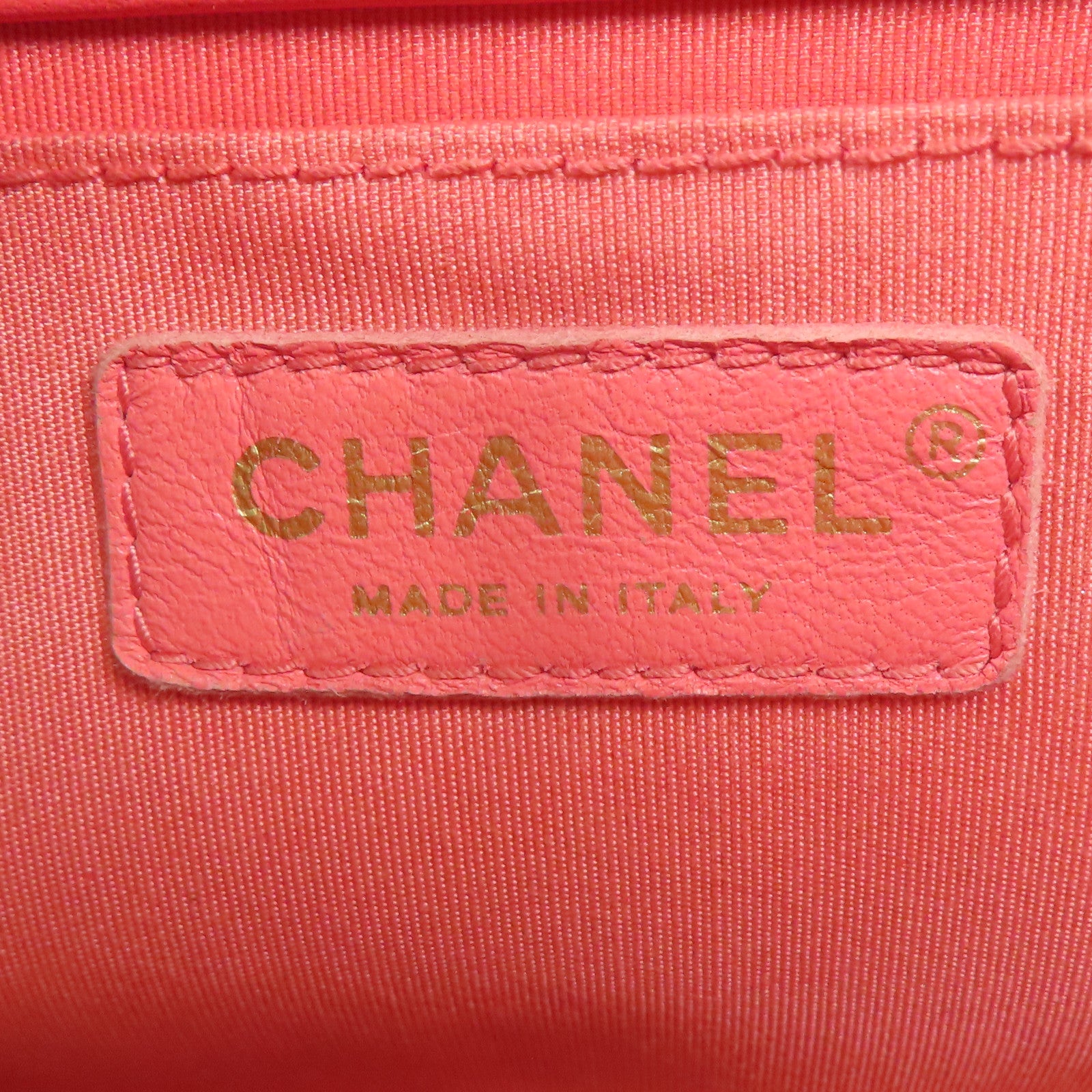 CHANEL CC GHW Boy 25 Chain Shoulder Bag Calfskin Leather Pink