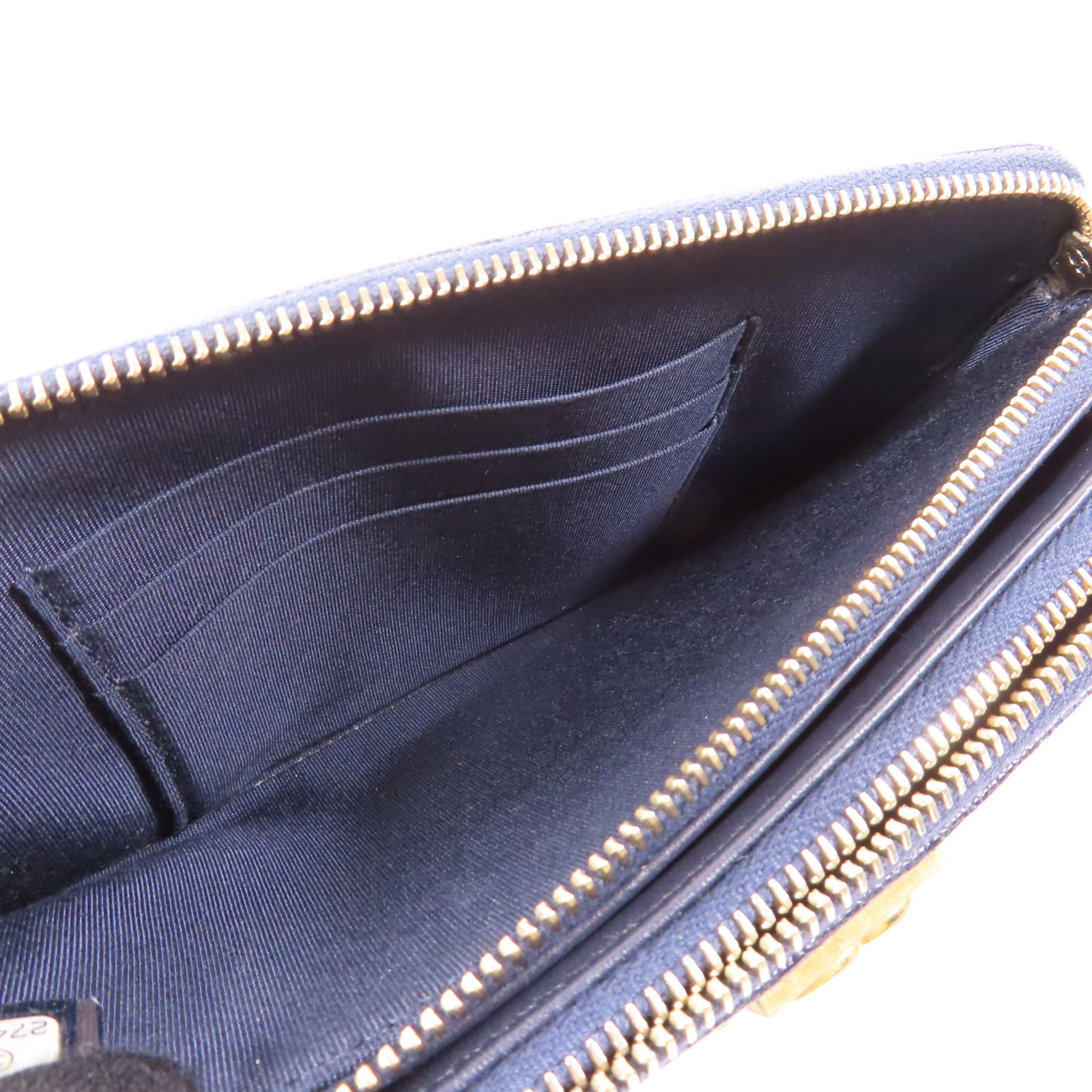 CHANEL 菱格Caviar皮革Chain Shoulder Bag金扣鏈帶肩背袋藍色