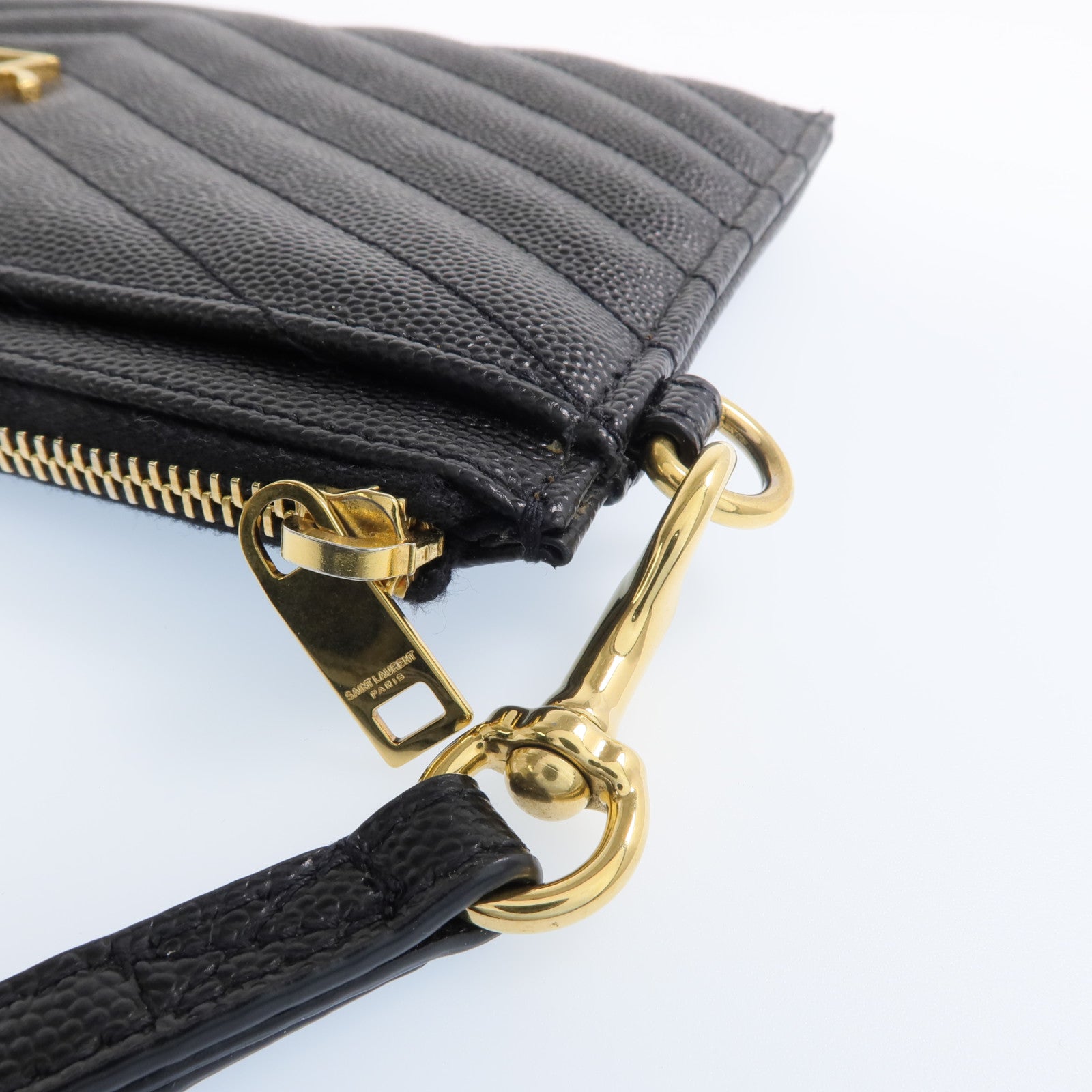 SAINT LAURENT 牛皮皮革Bill Large Pouch金扣手拿包