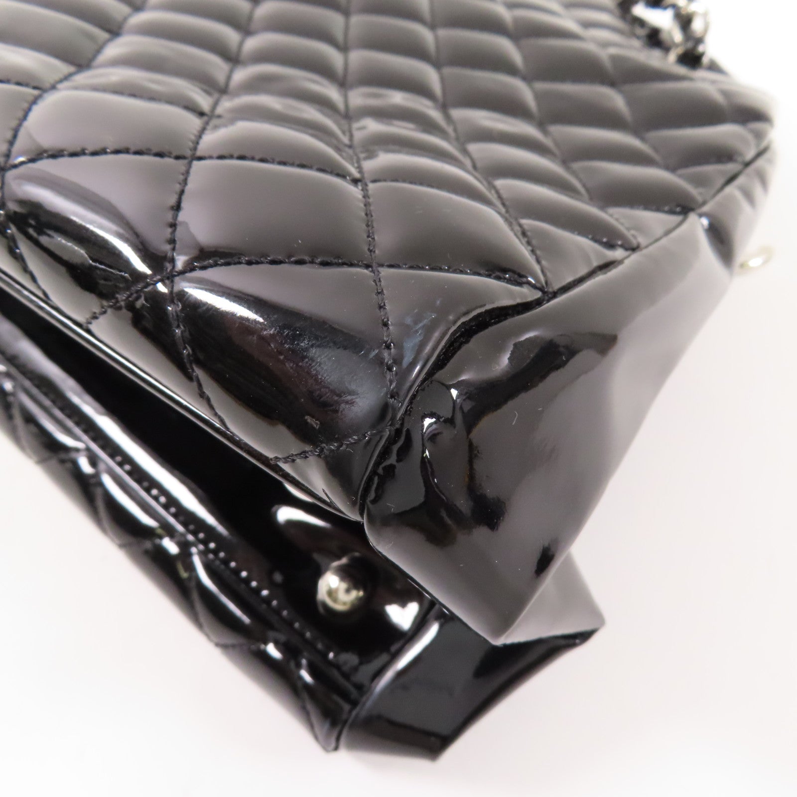 CHANEL 【激減優惠】漆皮皮革Tote Bag銀扣手挽袋
