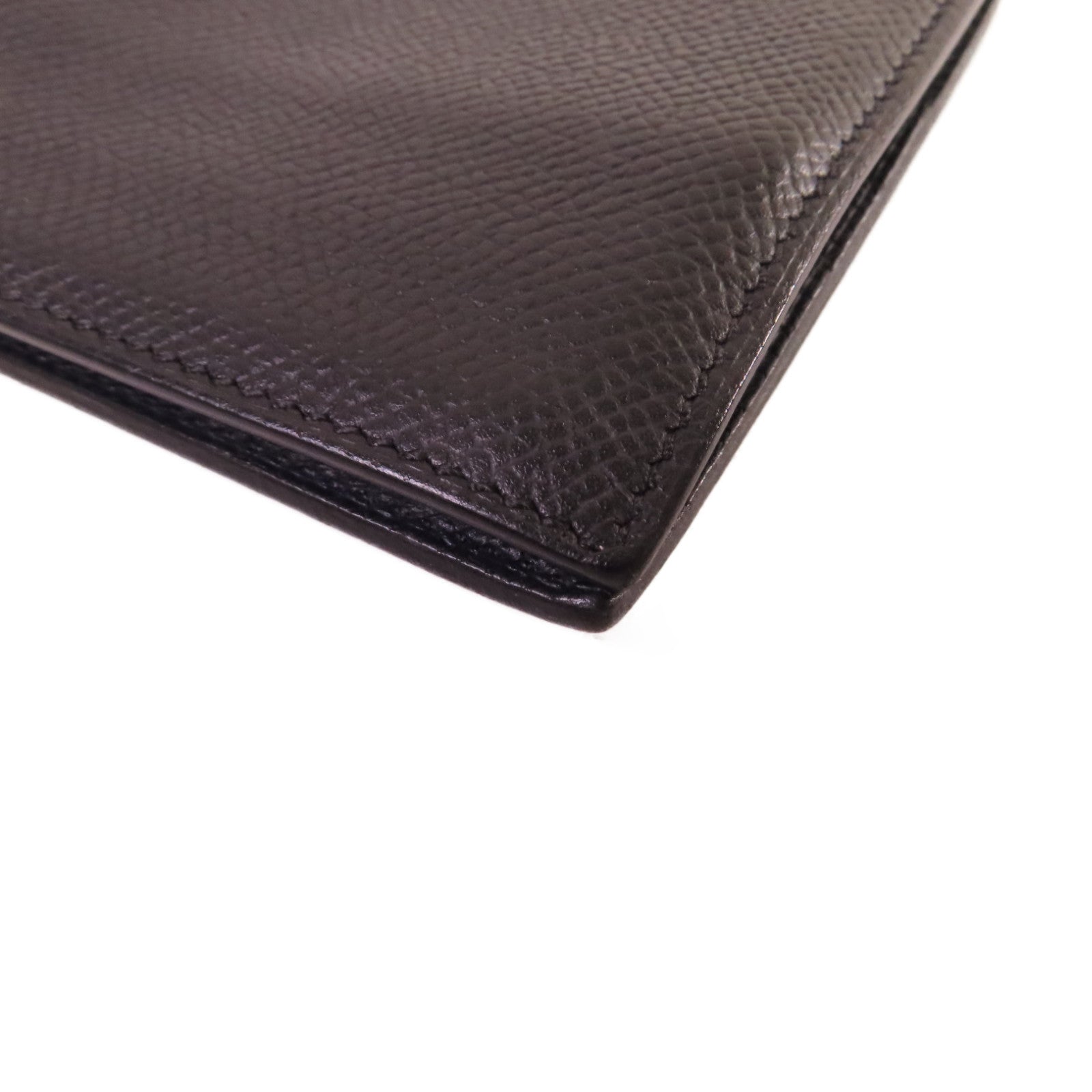 HERMES 【激減優惠】Epsom皮革Money Clip Wallet銀扣鈔夾錢包黑色