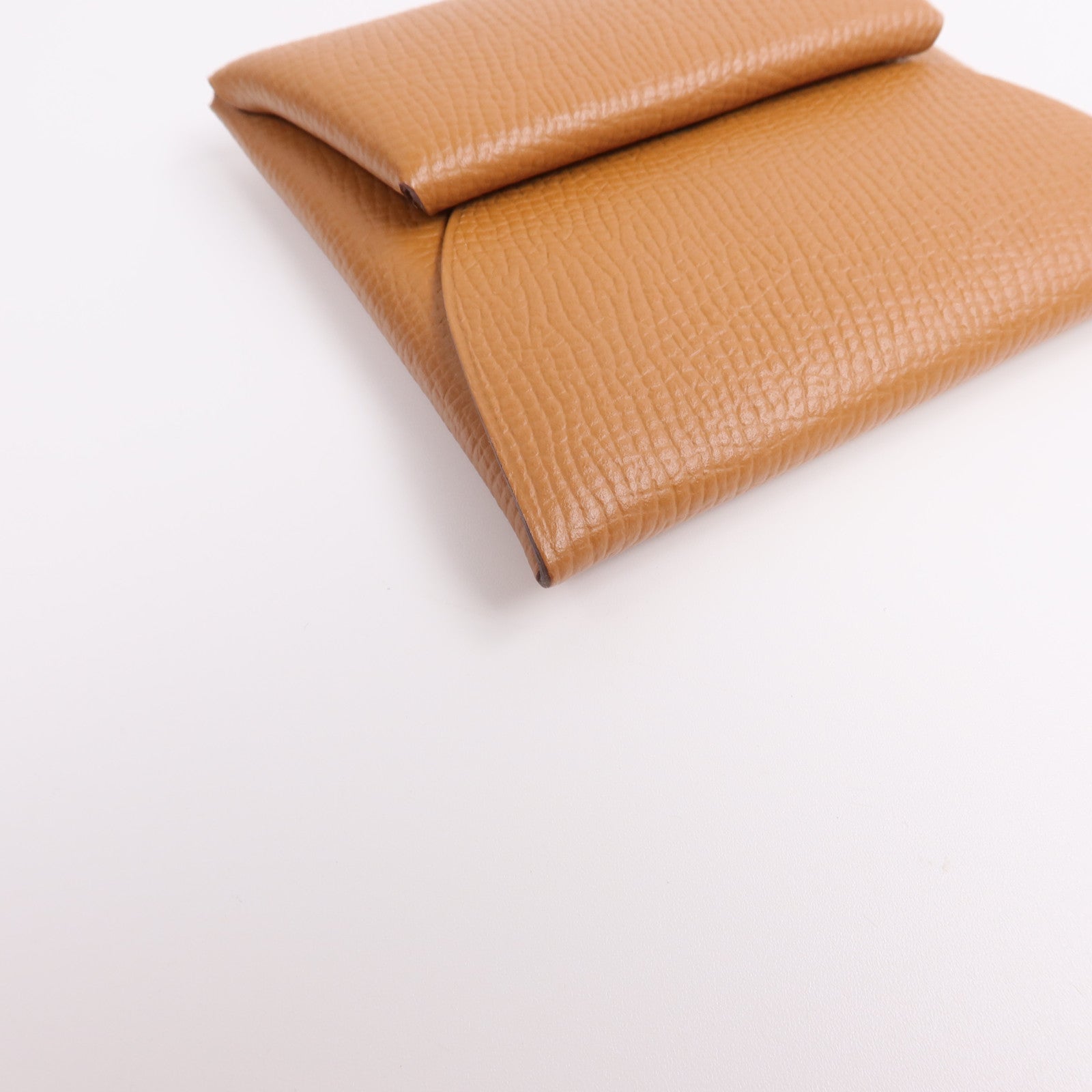 HERMES Epsom皮革Bastia零錢包Gold