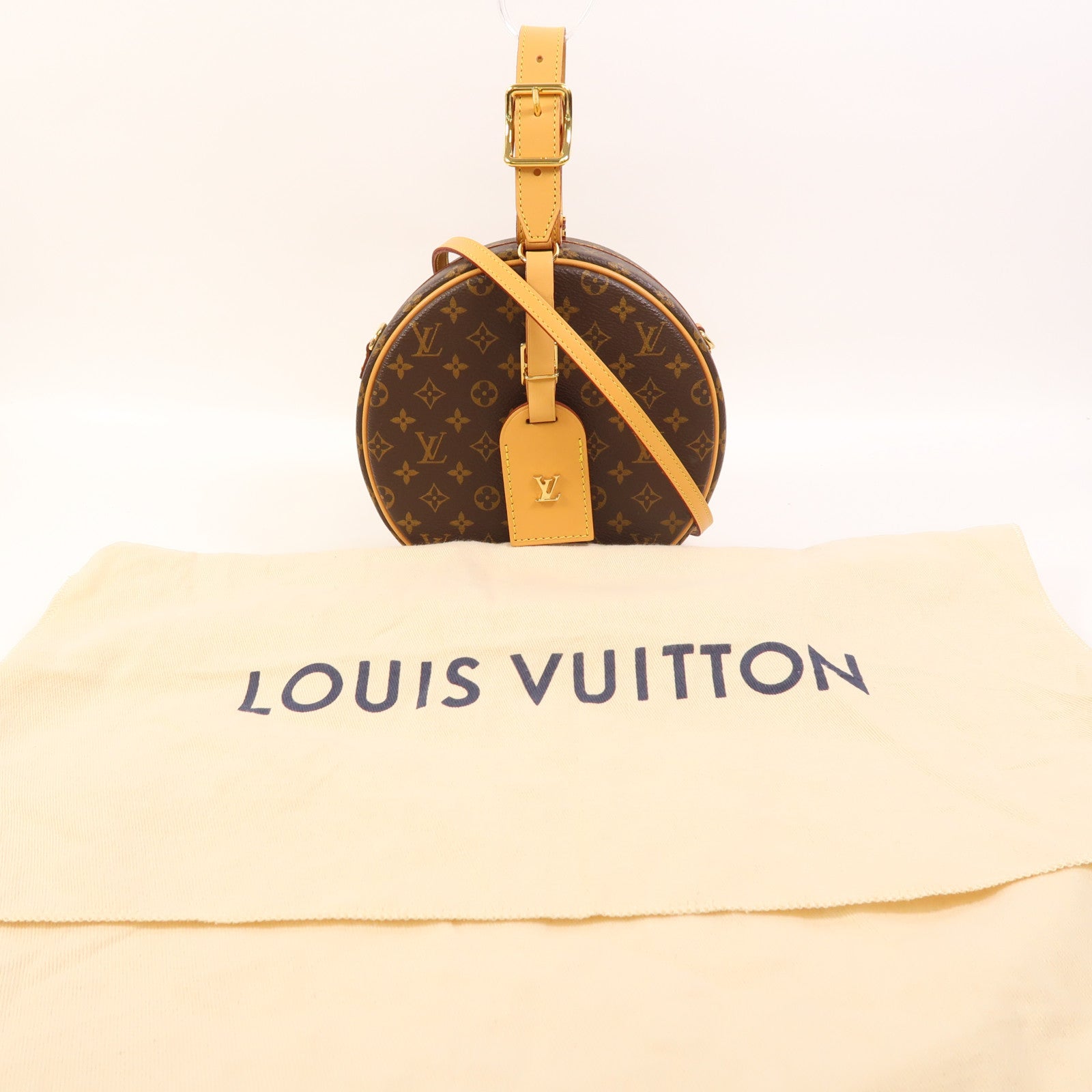 LOUIS VUITTON Monogram Petite Boite Chapeau金扣手挽肩背兩用袋