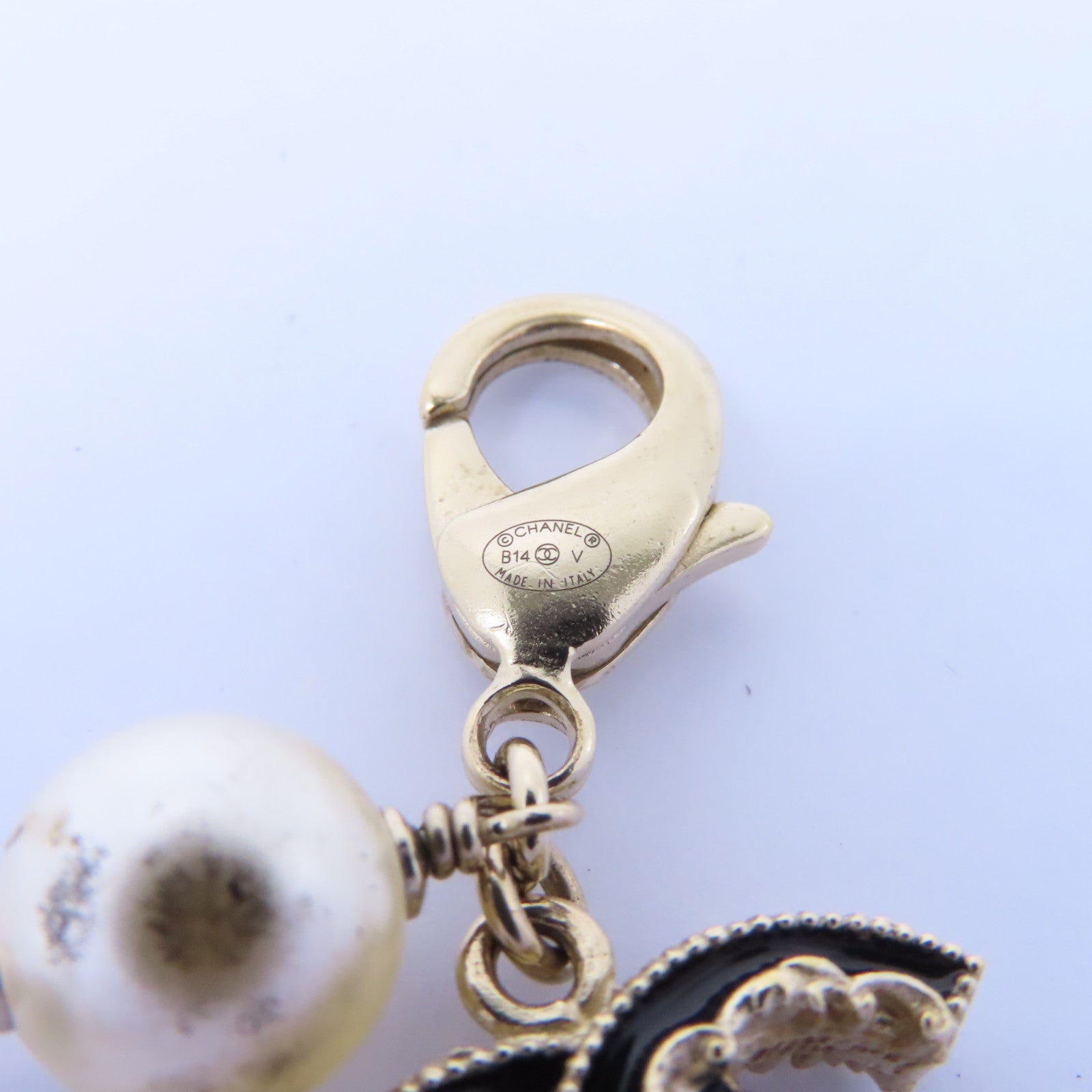 CHANEL PVC/金屬Bracelet手鏈白色/黑色金色