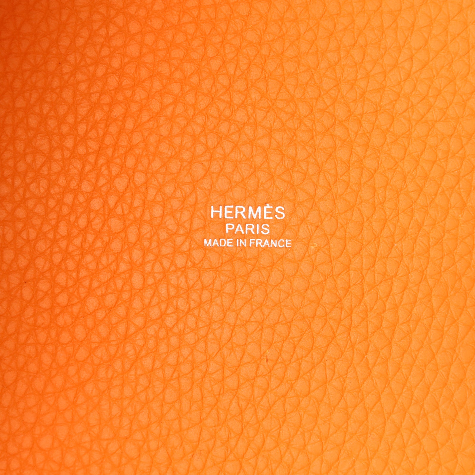 HERMES Clemence皮革Picotin GM銀扣手挽袋Orange