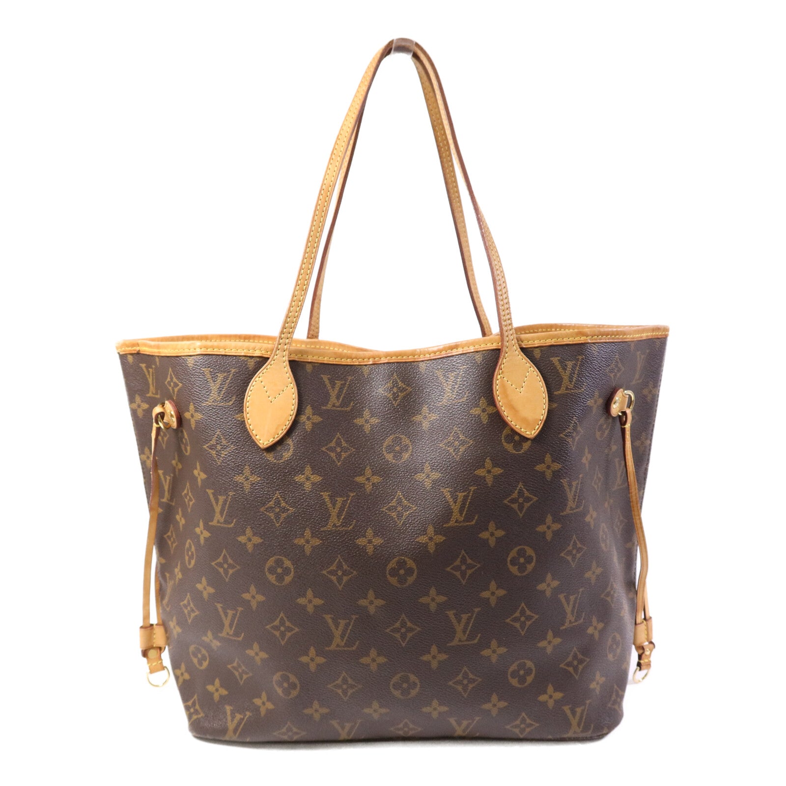 LOUIS VUITTON Monogram Neverfull MM金扣手挽袋