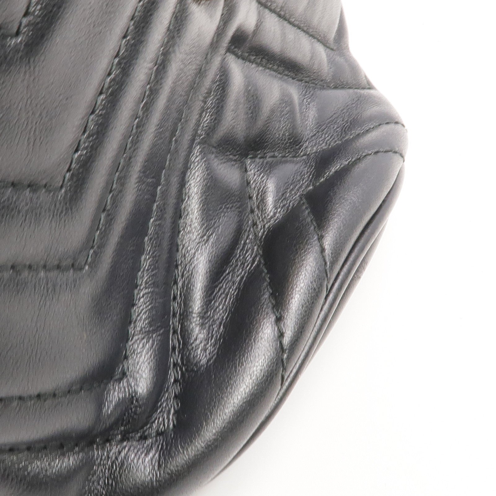 GUCCI 牛皮皮革GG Marmont Mini Bucket金扣鏈帶肩背袋