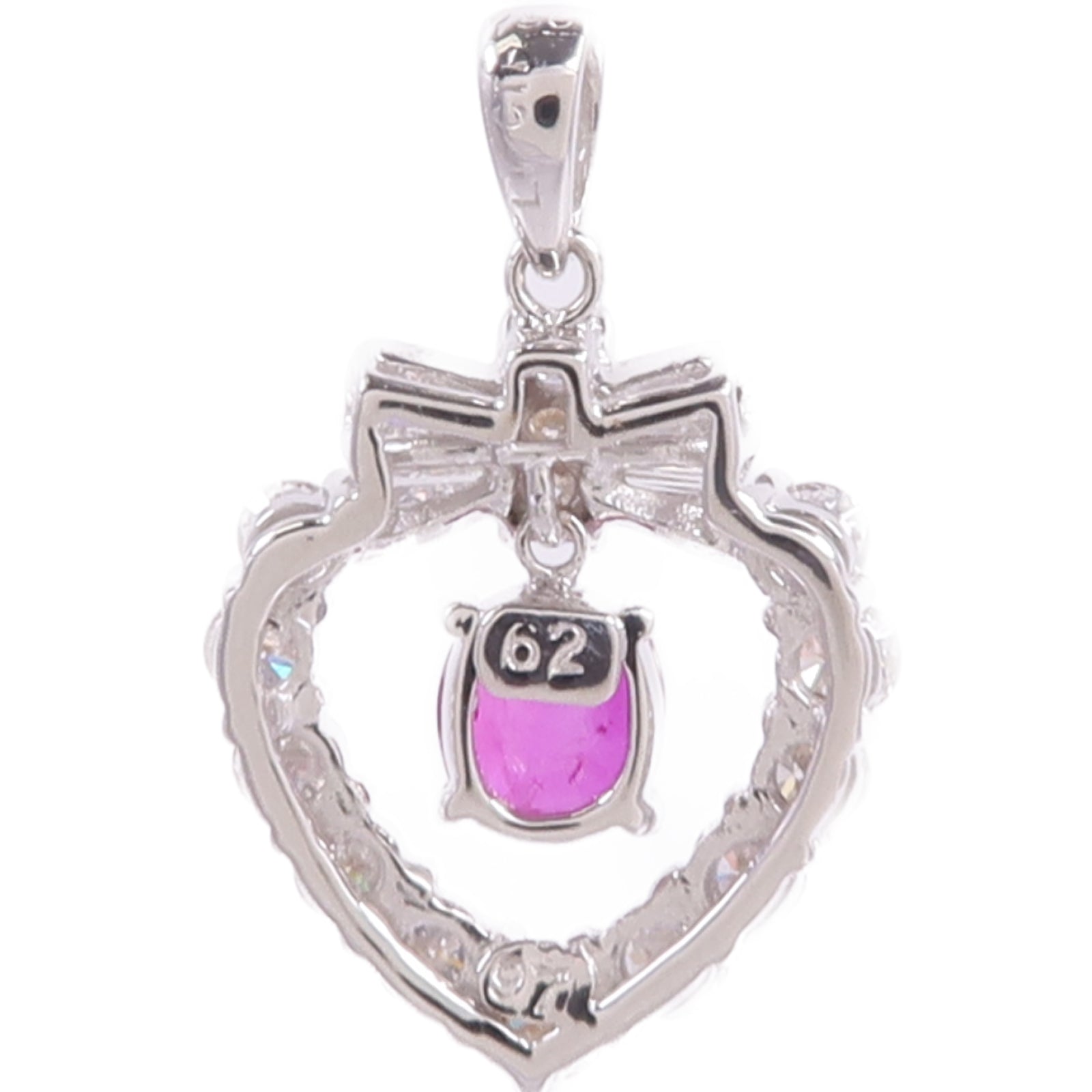 JEWELRY 18K白金Ruby Diamond Pendant Top紅寶石/鑽石吊墜