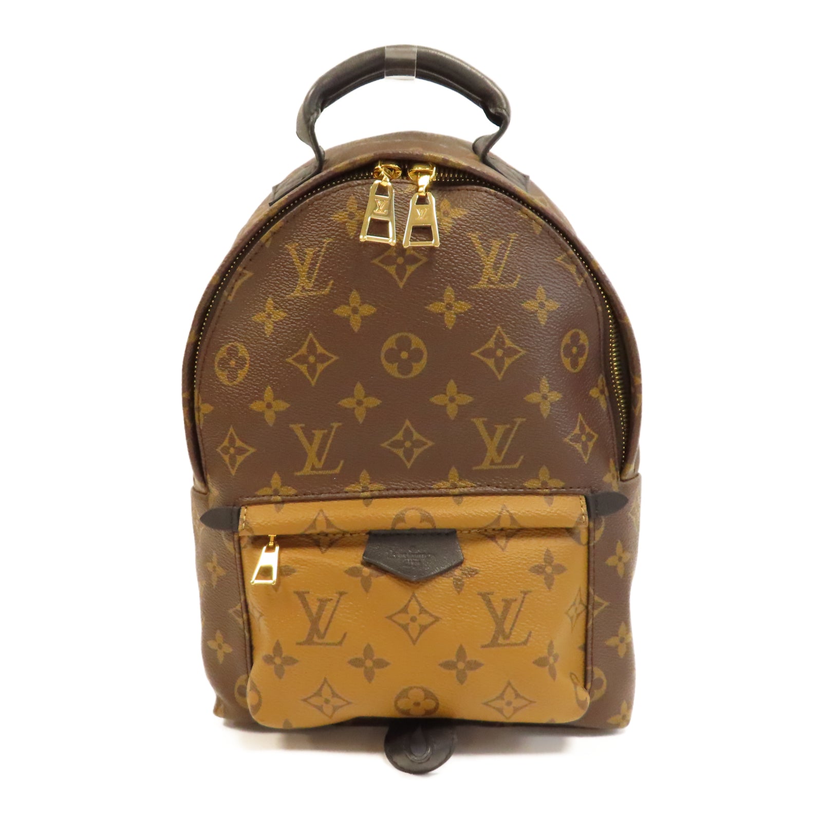 LOUIS VUITTON Monogram Reverse Palm Springs PM金扣背包啡色