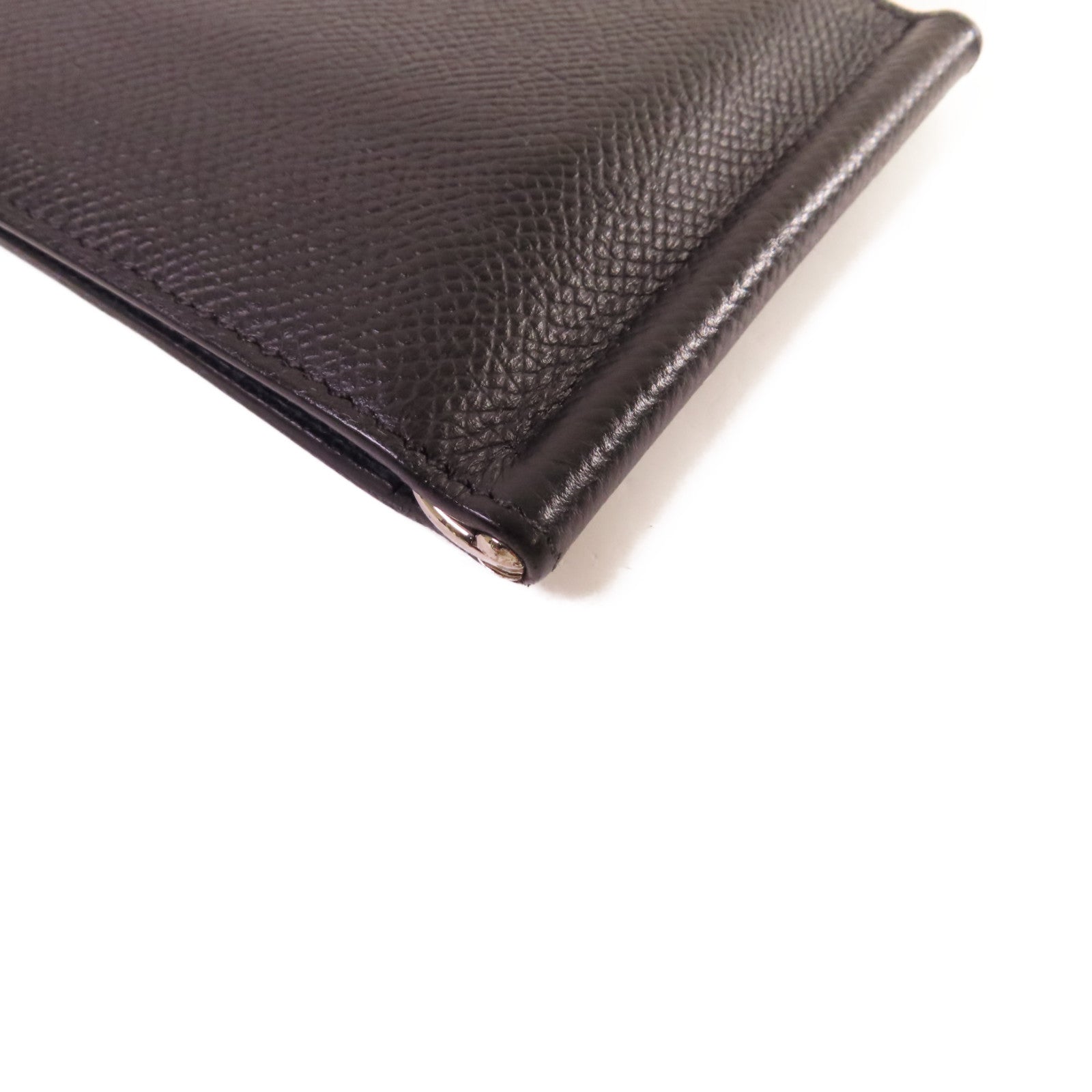 HERMES 【激減優惠】Epsom皮革Money Clip Wallet銀扣鈔夾錢包黑色