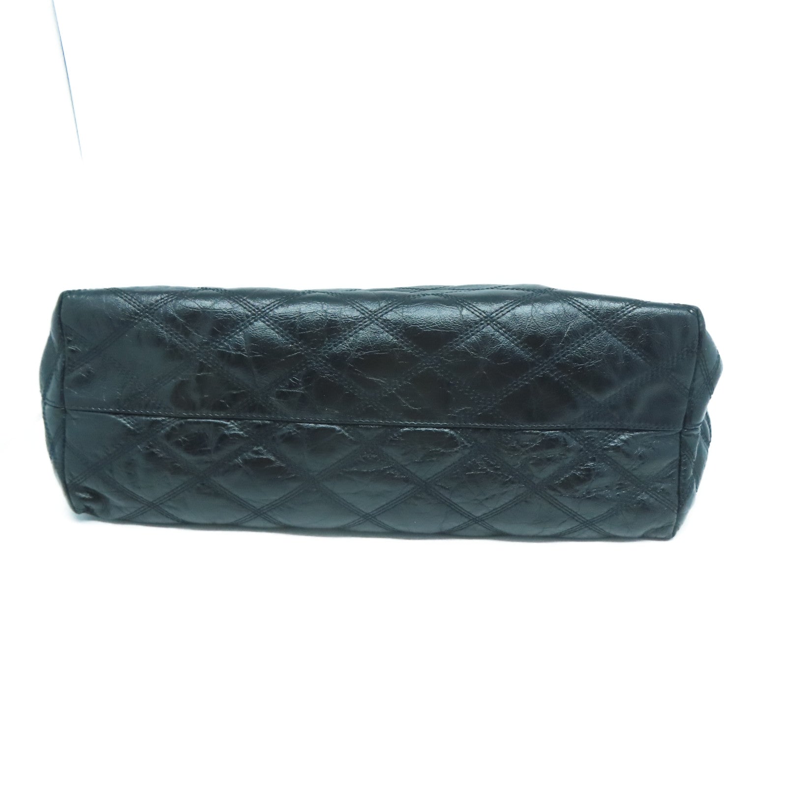 YVES SAINT LAURENT 【激減優惠】菱格牛皮皮革Tote Bag金扣手挽袋黑色