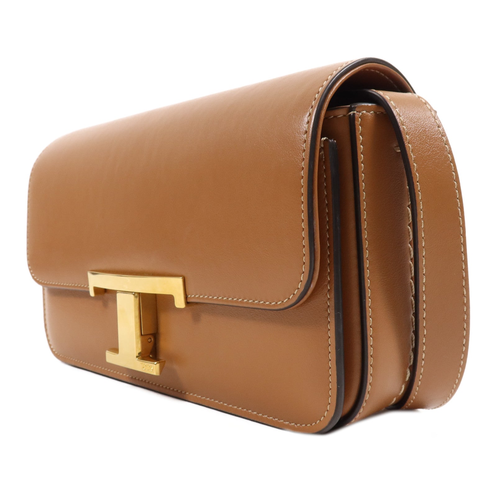 TOD'S 牛皮皮革T Timeless Mini金扣肩背袋