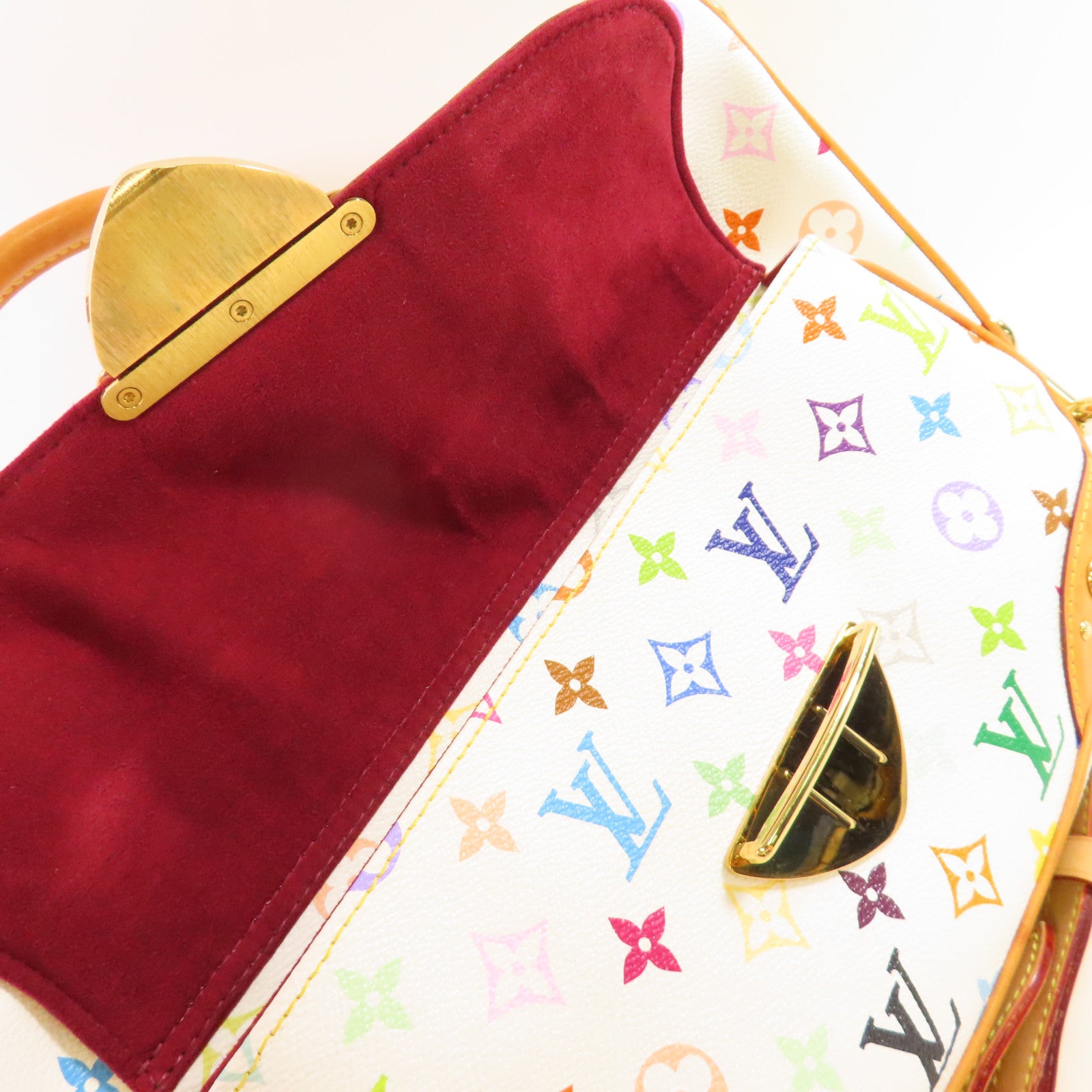 LOUIS VUITTON Monogram Multicolore Rita 2Way Shoulder Bag金扣手挽肩背兩用袋白色/彩色