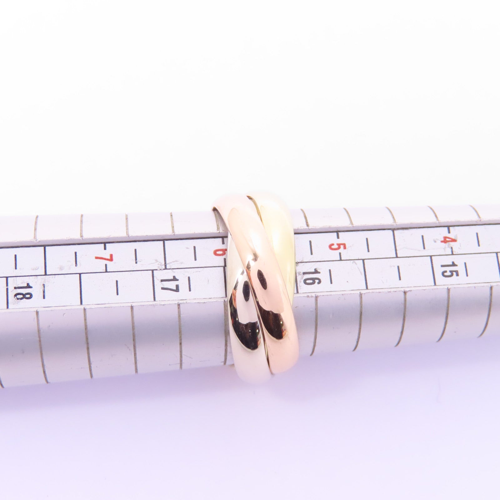 CARTIER 18K黃金/白金/玫瑰金Trinity Ring戒指Cartier#51/US#5.75