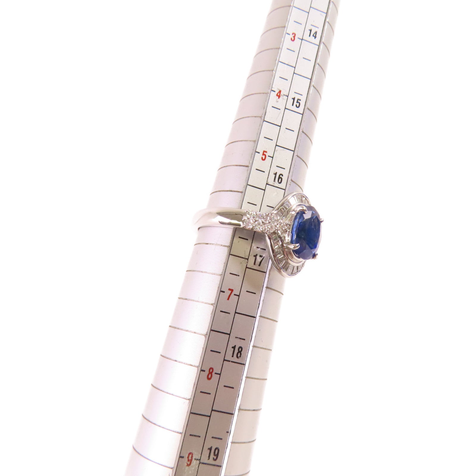 JEWELRY 【激減優惠】PT900鉑金/2.14ct藍寶石/0.47ct鑽石Sapphire/Diamond Ring戒指US#6