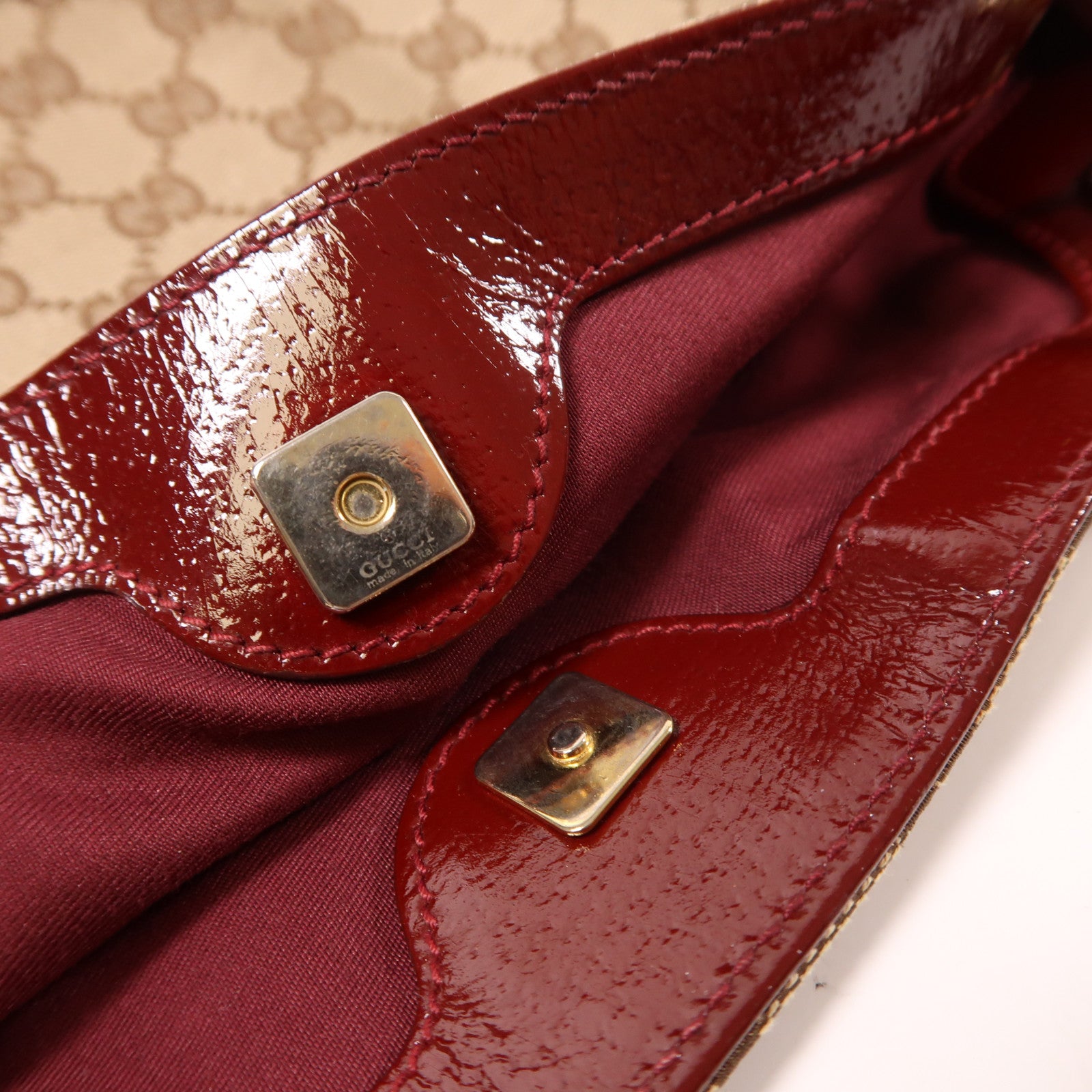 GUCCI 帆布Shoulder Bag金扣手挽袋/肩背袋