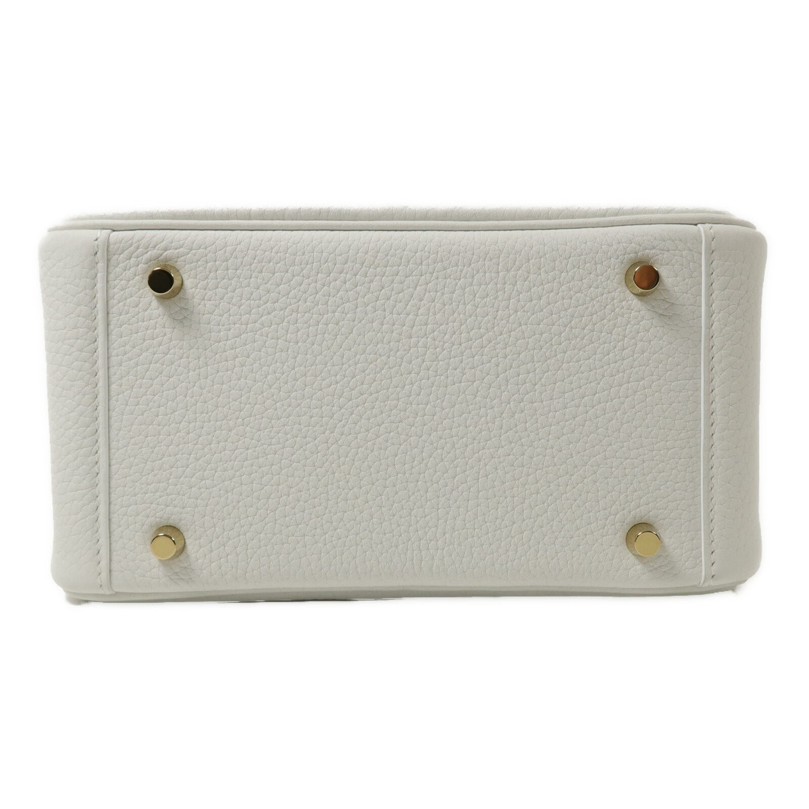 HERMES Clemence皮革Mini Lindy手挽肩背兩用袋New White