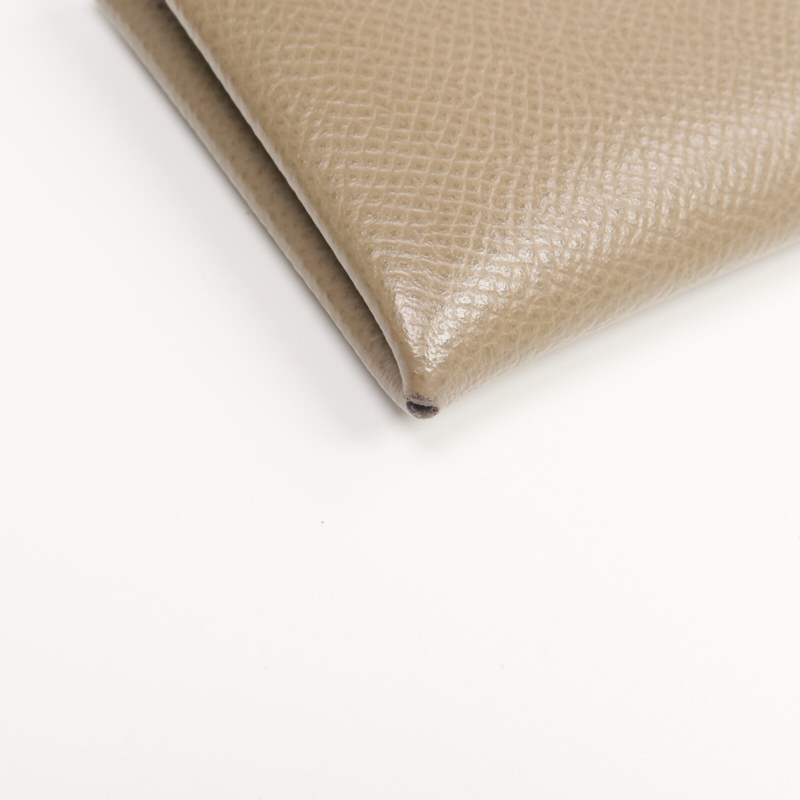 HERMES Epsom皮革Calvi卡片套Etoupe
